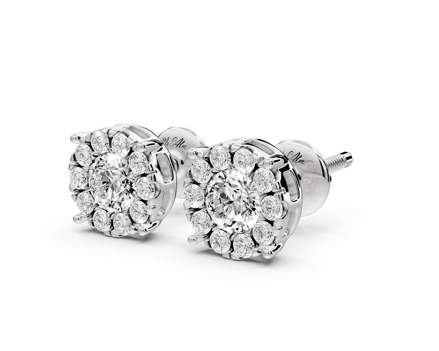 Amber Earrings White Gold