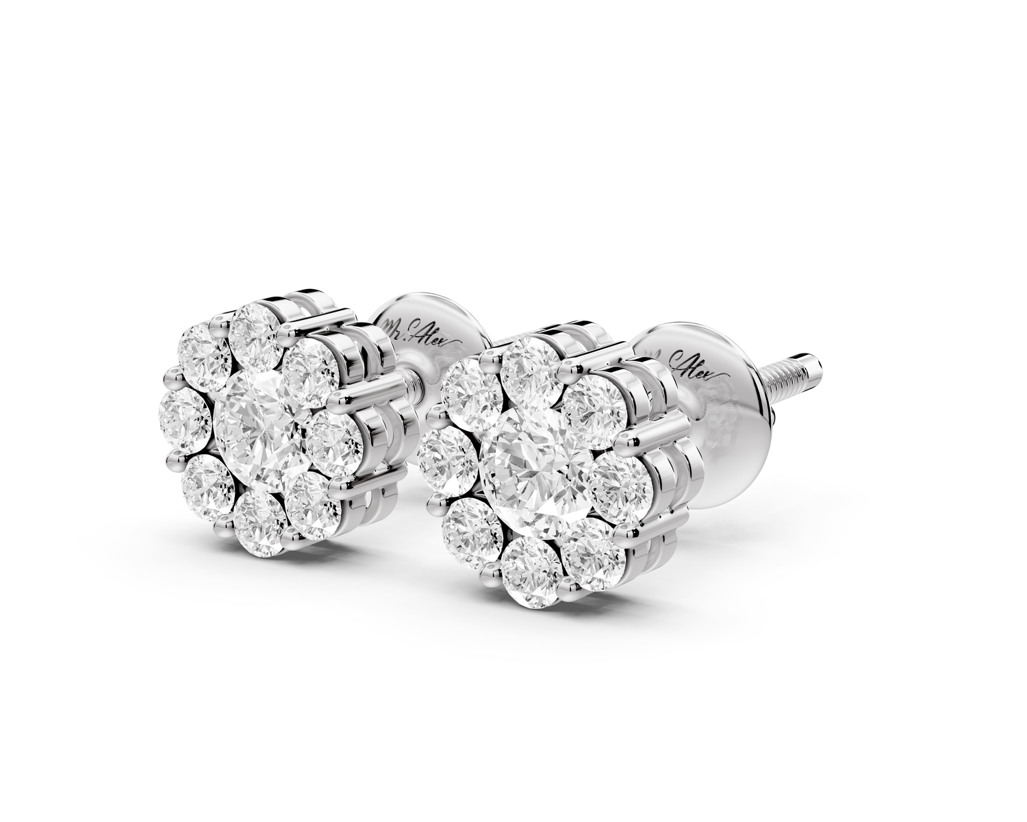 Iris Earrings White Gold