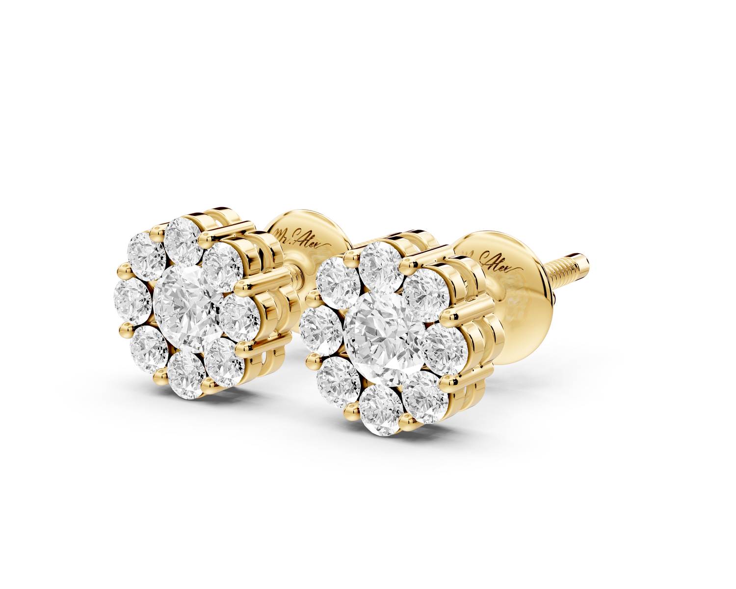 Iris Earrings Yellow Gold