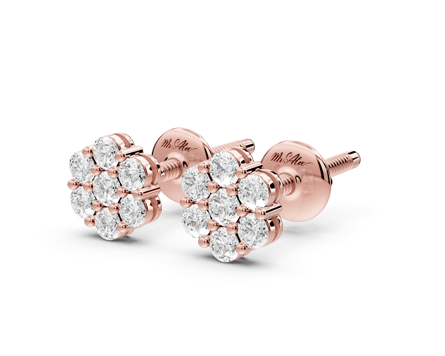 Violet Earrings Rose Gold