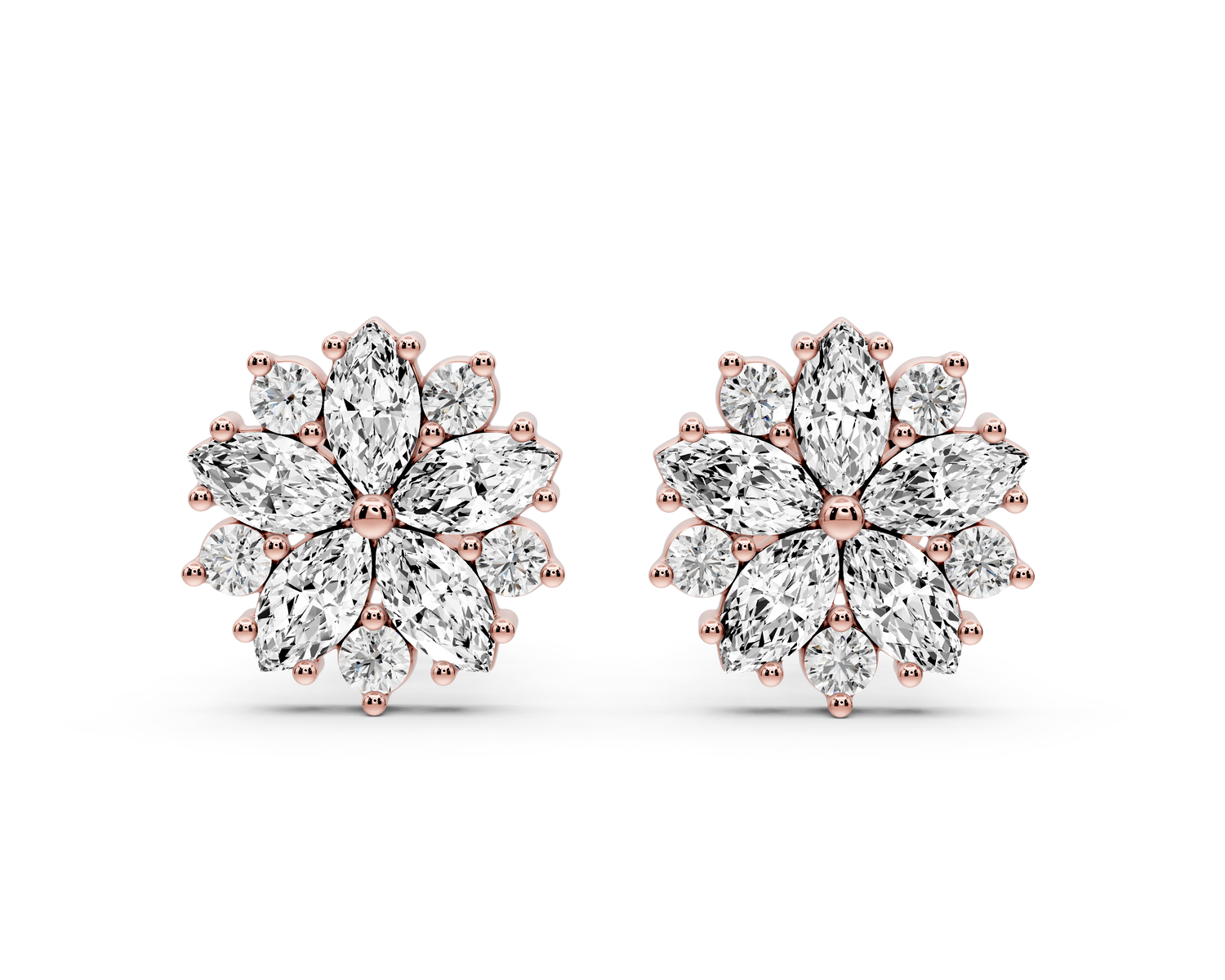 Rose Earrings Rose Gold