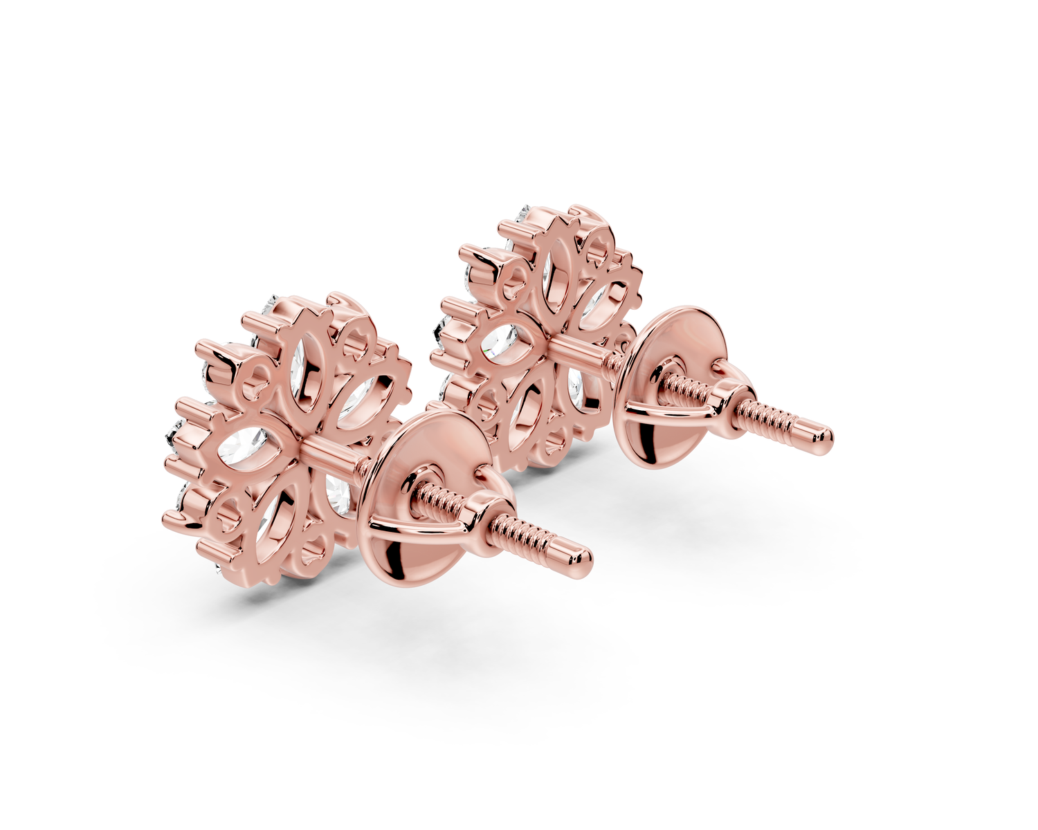 Rose Earrings Rose Gold