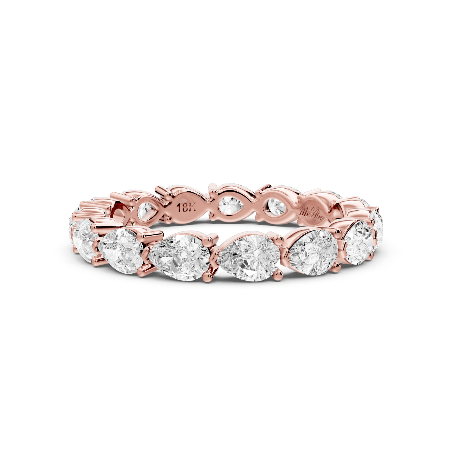 Adar - 1.87ct 14k rose gold Pear-Shaped Diamond Eternity Band Ring - Mr. Alex Jewelry