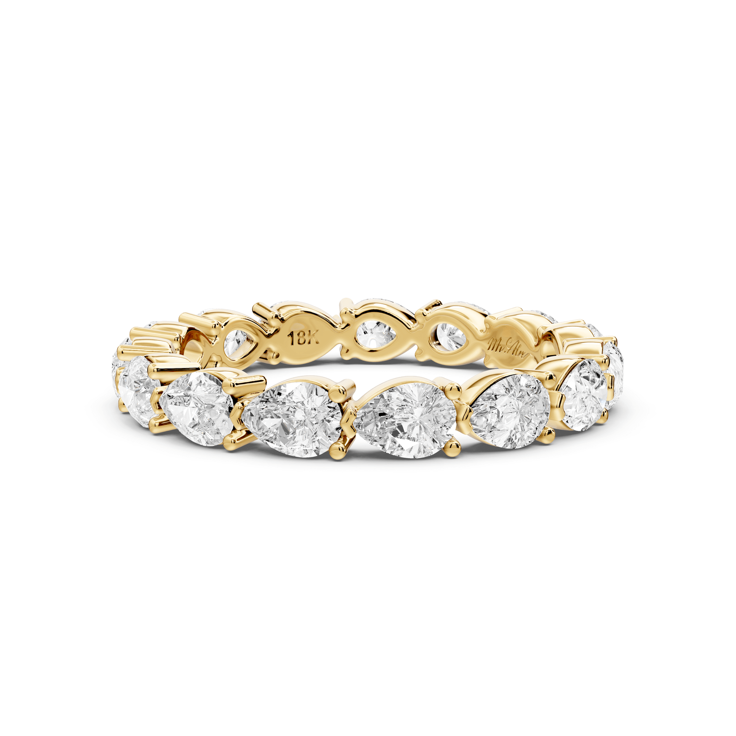 Adar - 1.87ct 18k yellow gold Pear-Shaped Diamond Eternity Band Ring - Mr. Alex Jewelry