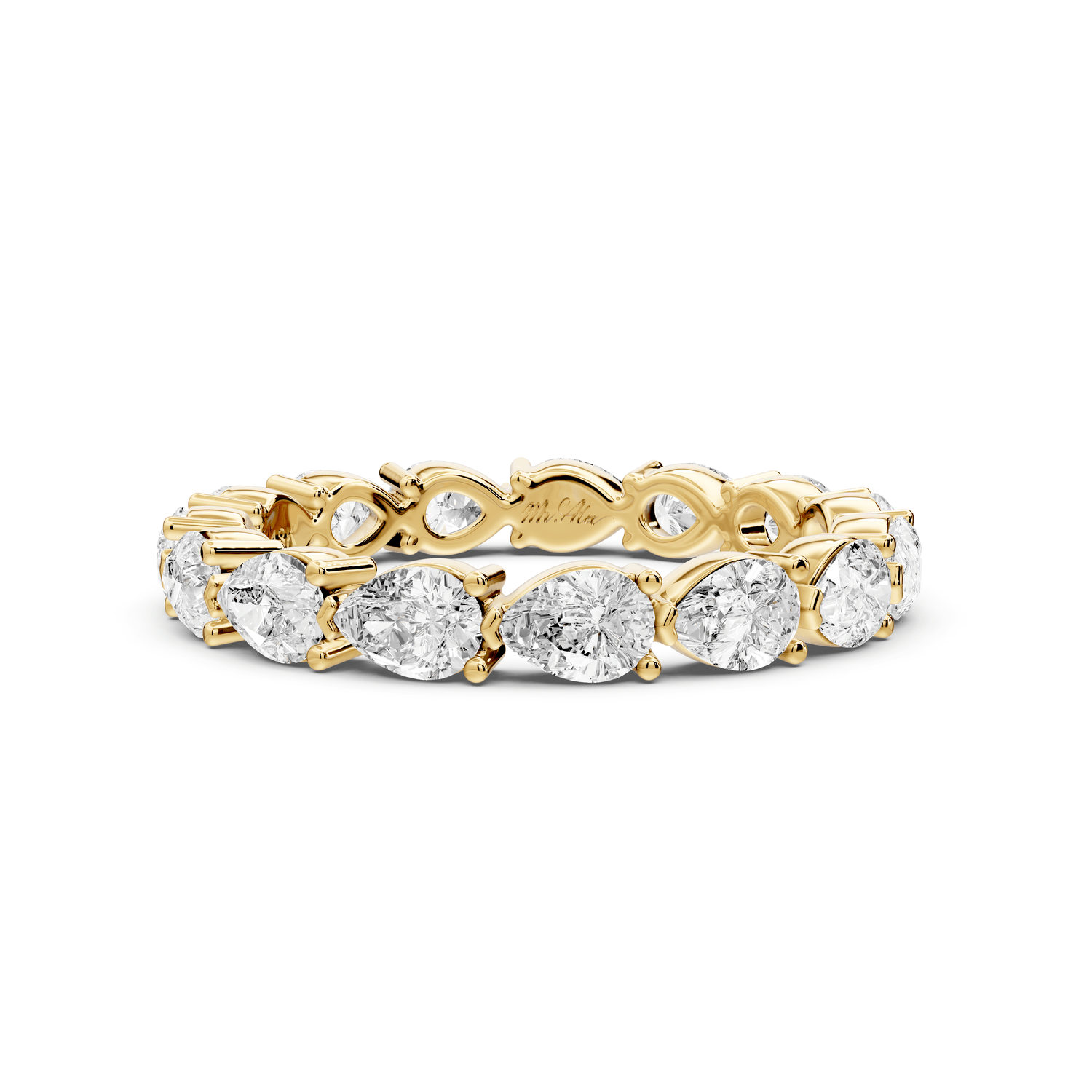 Adar - 1.87ct 18k yellow gold Pear-Shaped Diamond Eternity Band Ring - Mr. Alex Jewelry