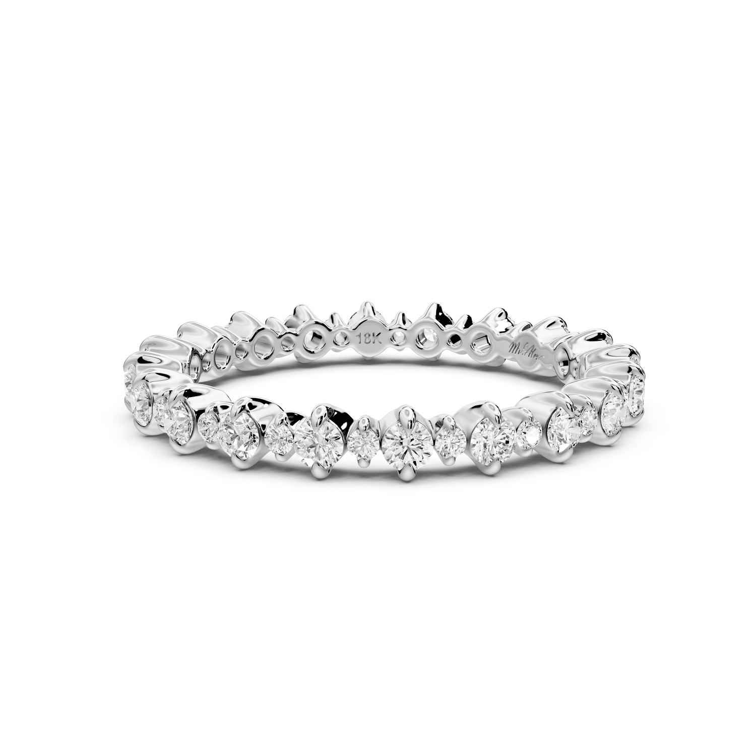 Amara - 0.68ct 14k white gold Graduated Diamond Eternity Band Ring - Mr. Alex Jewelry