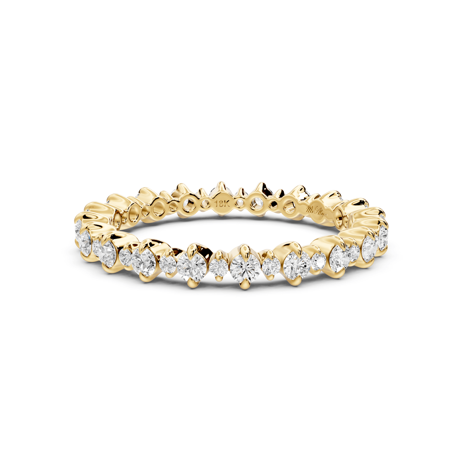 Amara - 0.68ct 14k yellow gold Graduated Diamond Eternity Band Ring - Mr. Alex Jewelry