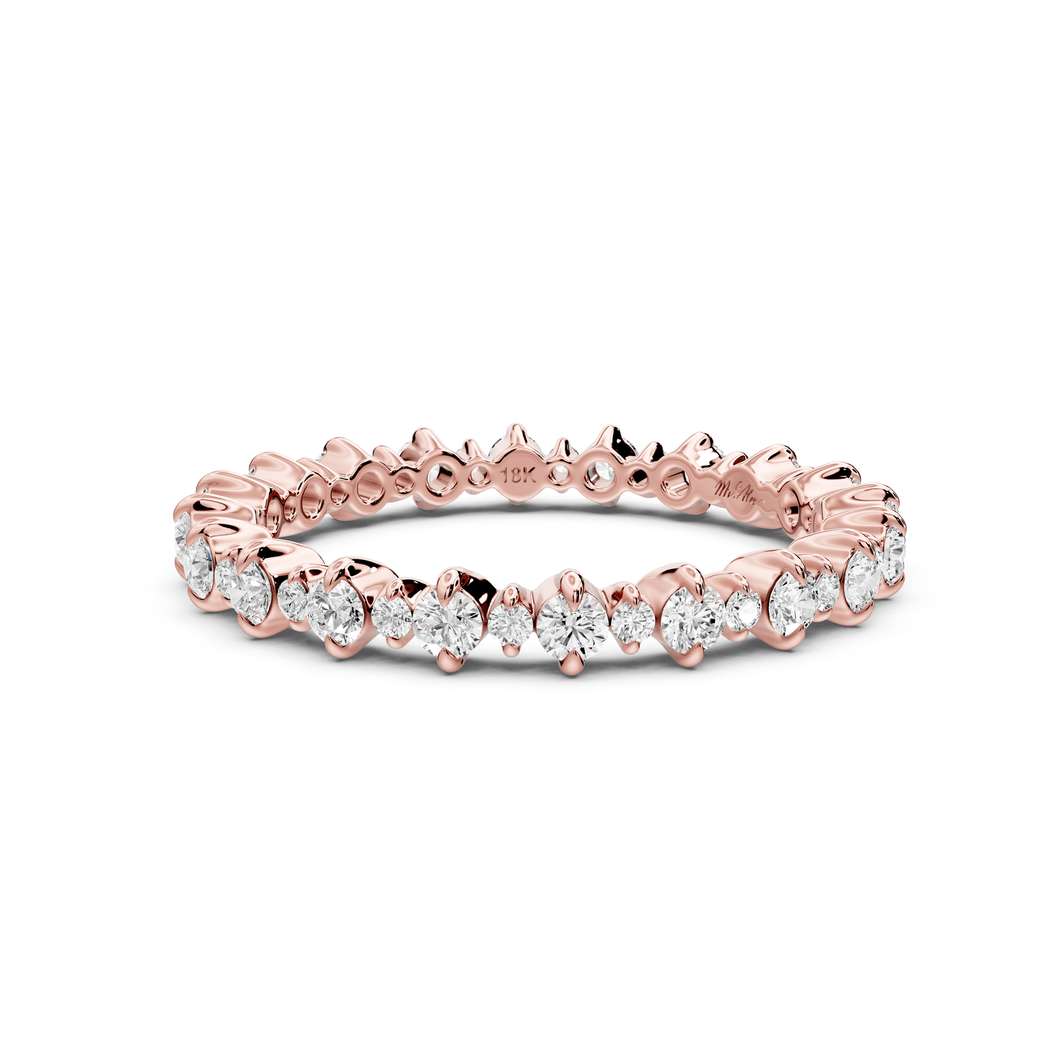 Amara - 0.68ct 18k rose gold Graduated Diamond Eternity Band Ring - Mr. Alex Jewelry