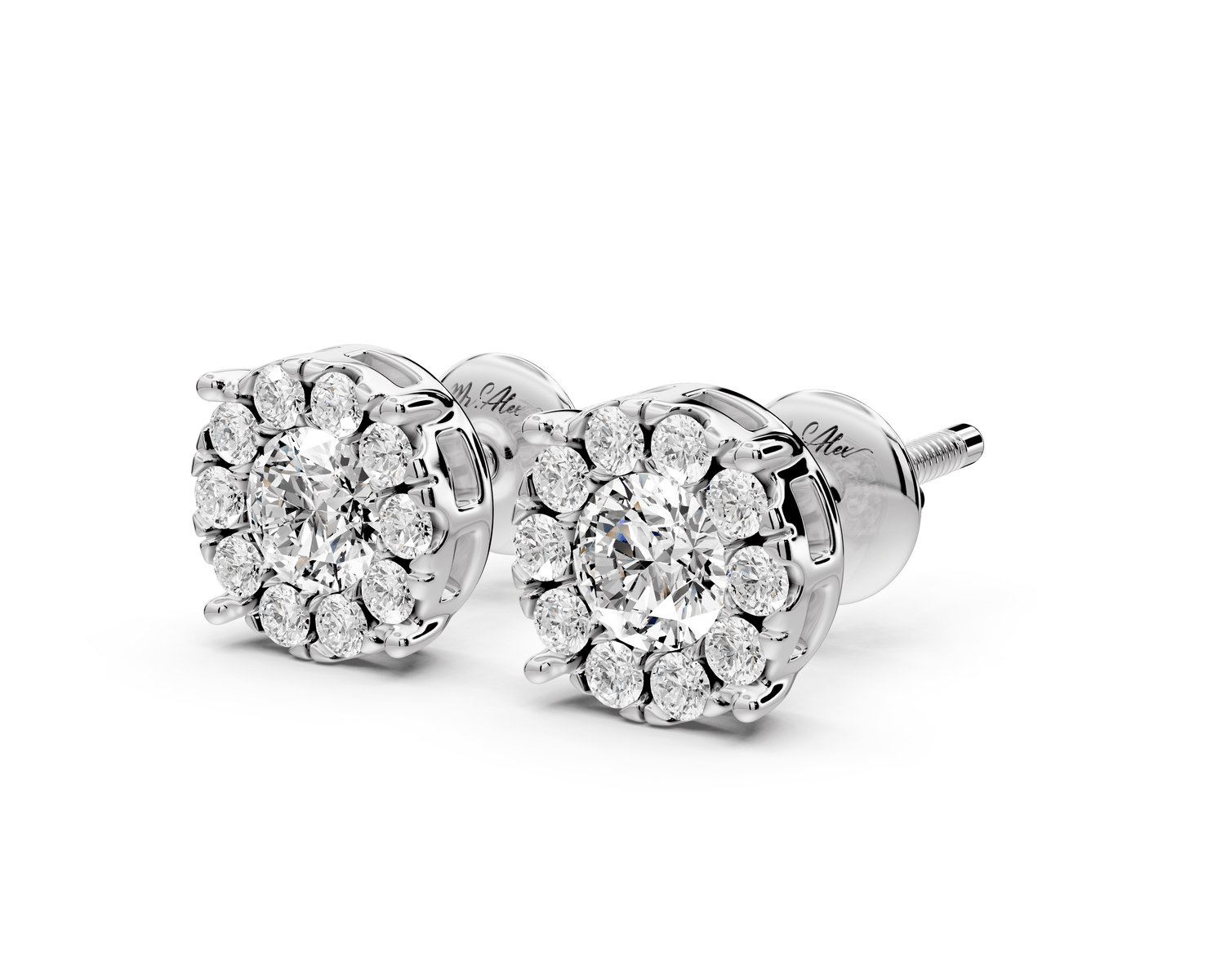 Amber Earrings White Gold - Mr. Alex Jewelry