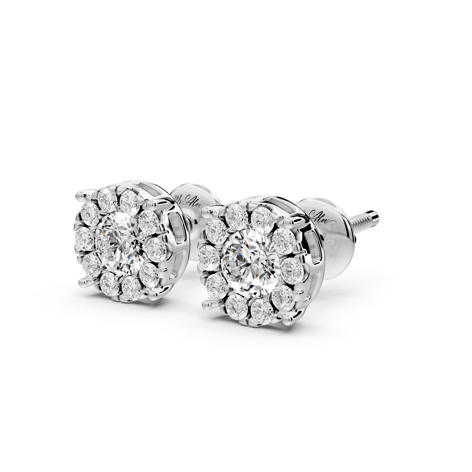 Amber Earrings White Gold - Mr. Alex Jewelry