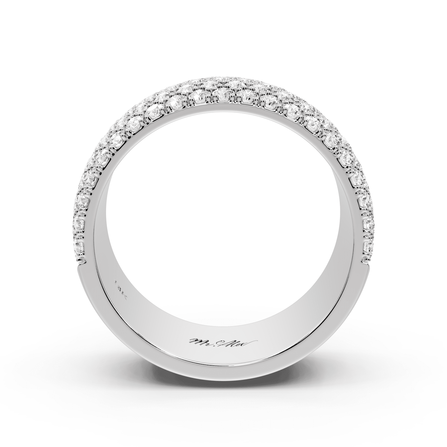 Amira - 1.12ct 14k white gold Diamond Pavé Eternity Band Ring - Mr. Alex Jewelry