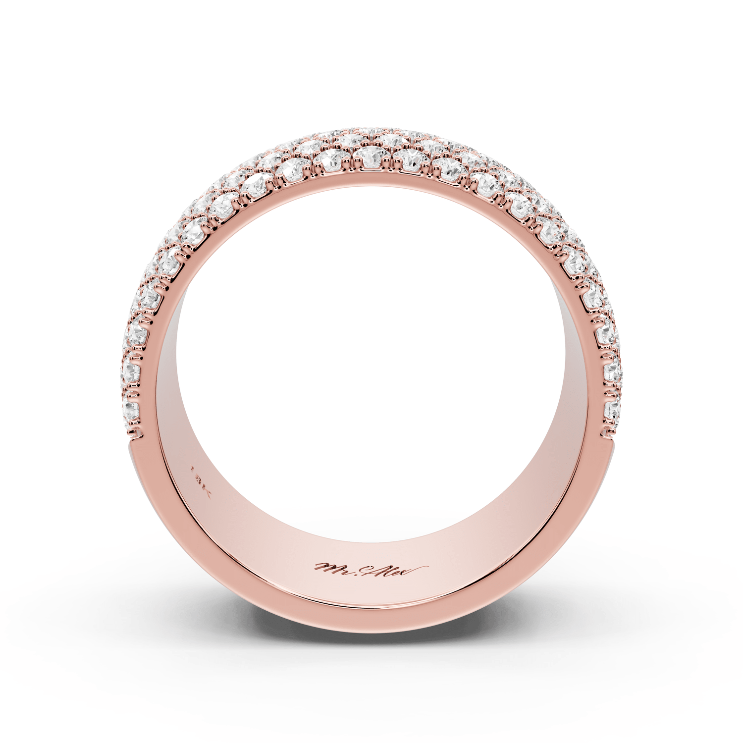 Amira - 1.12ct 18k rose gold Diamond Pavé Eternity Band Ring - Mr. Alex Jewelry