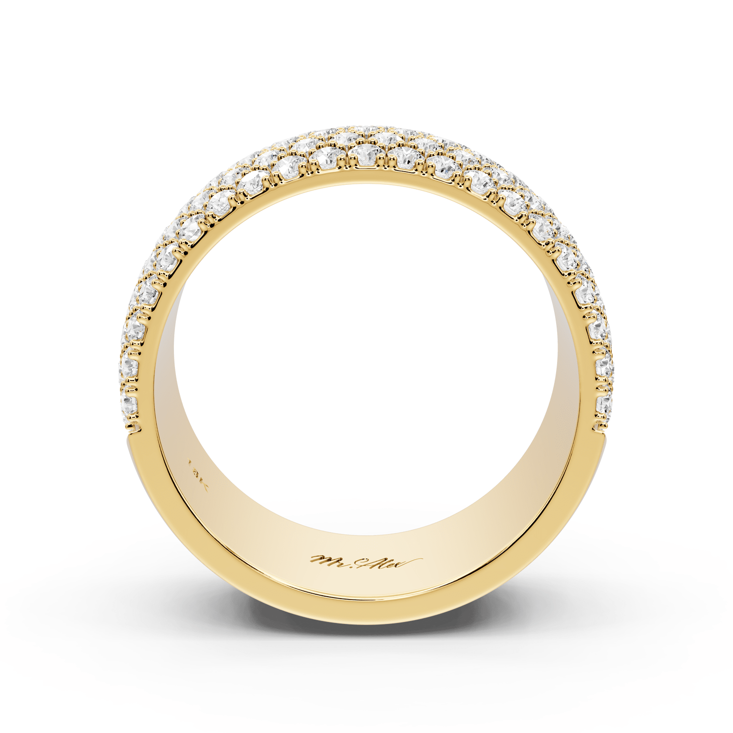 Amira - 1.12ct 18k yellow gold Diamond Pavé Eternity Band Ring - Mr. Alex Jewelry