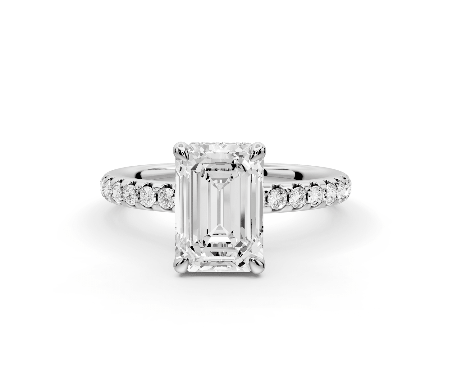 Arina - 2ct platinum emerald Diamond with a wrap around halo and pavé Engagement ring - Mr. Alex Jewelry