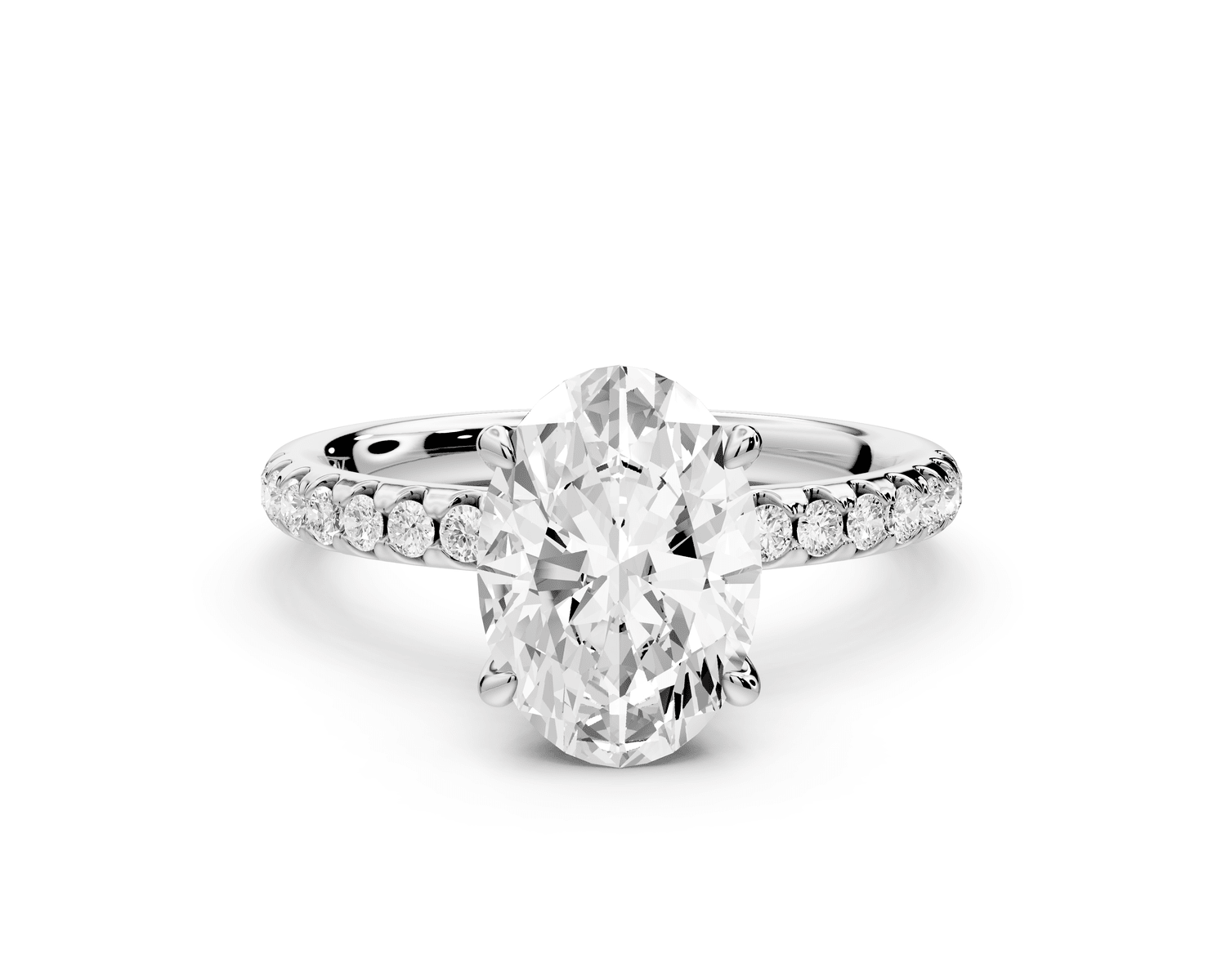 Arina - 2ct platinum oval Diamond with a wrap around halo and pavé Engagement ring - Mr. Alex Jewelry