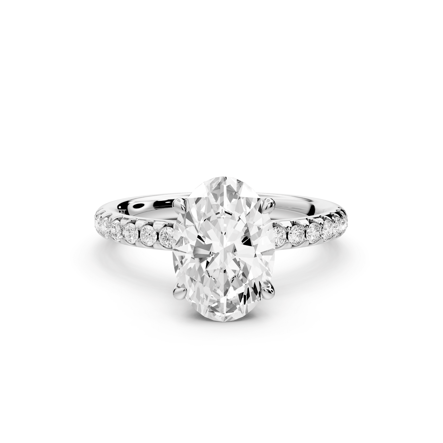 Arina - 2ct platinum oval Diamond with a wrap around halo and pavé Engagement ring - Mr. Alex Jewelry