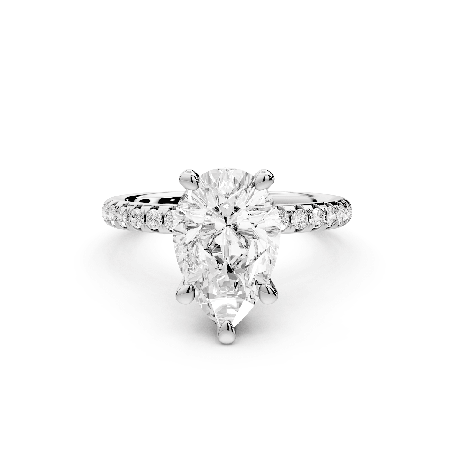 Arina - 2ct platinum pear Diamond with a wrap around halo and pavé Engagement ring - Mr. Alex Jewelry
