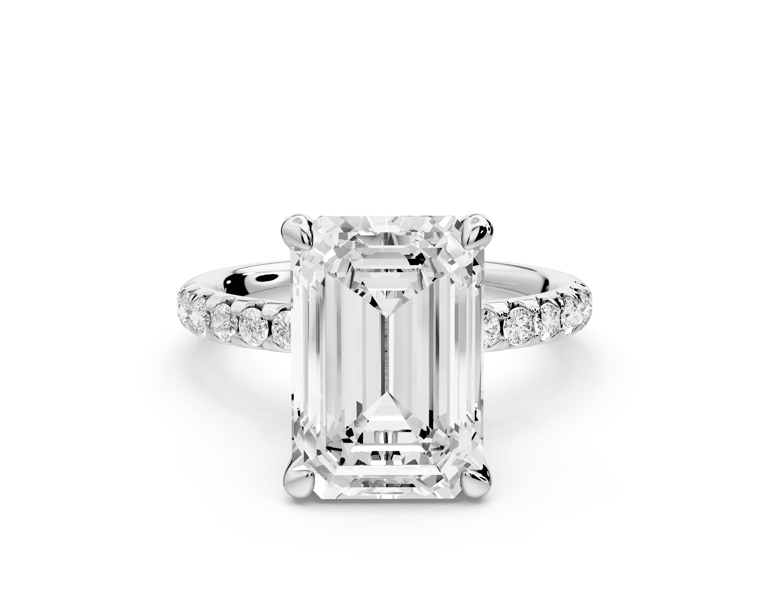 Arina - 3ct 18k white gold emerald Diamond with a wrap around halo and pavé Engagement ring - Mr. Alex Jewelry