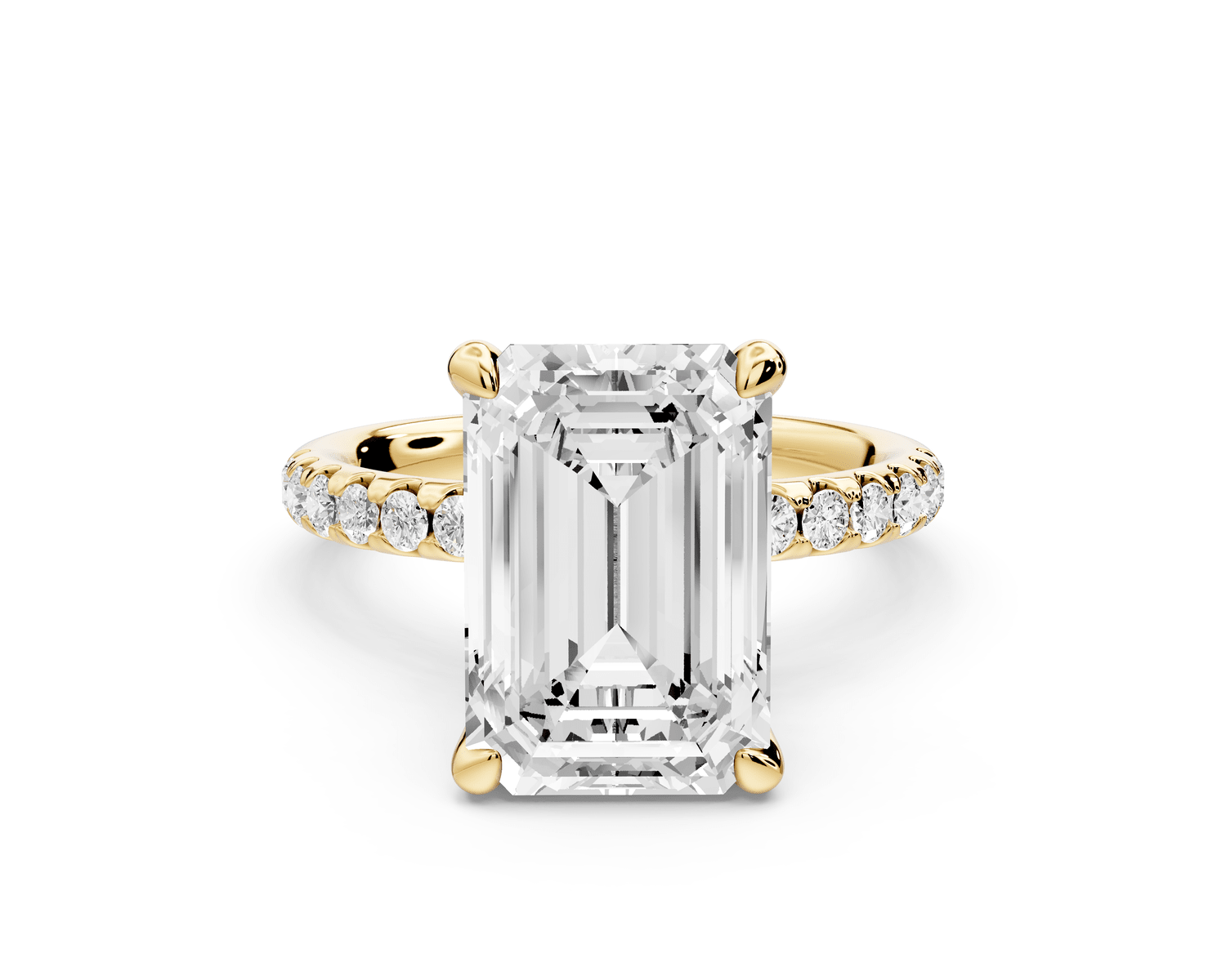 Arina - 3ct 18k yellow gold emerald Diamond with a wrap around halo and pavé Engagement ring - Mr. Alex Jewelry