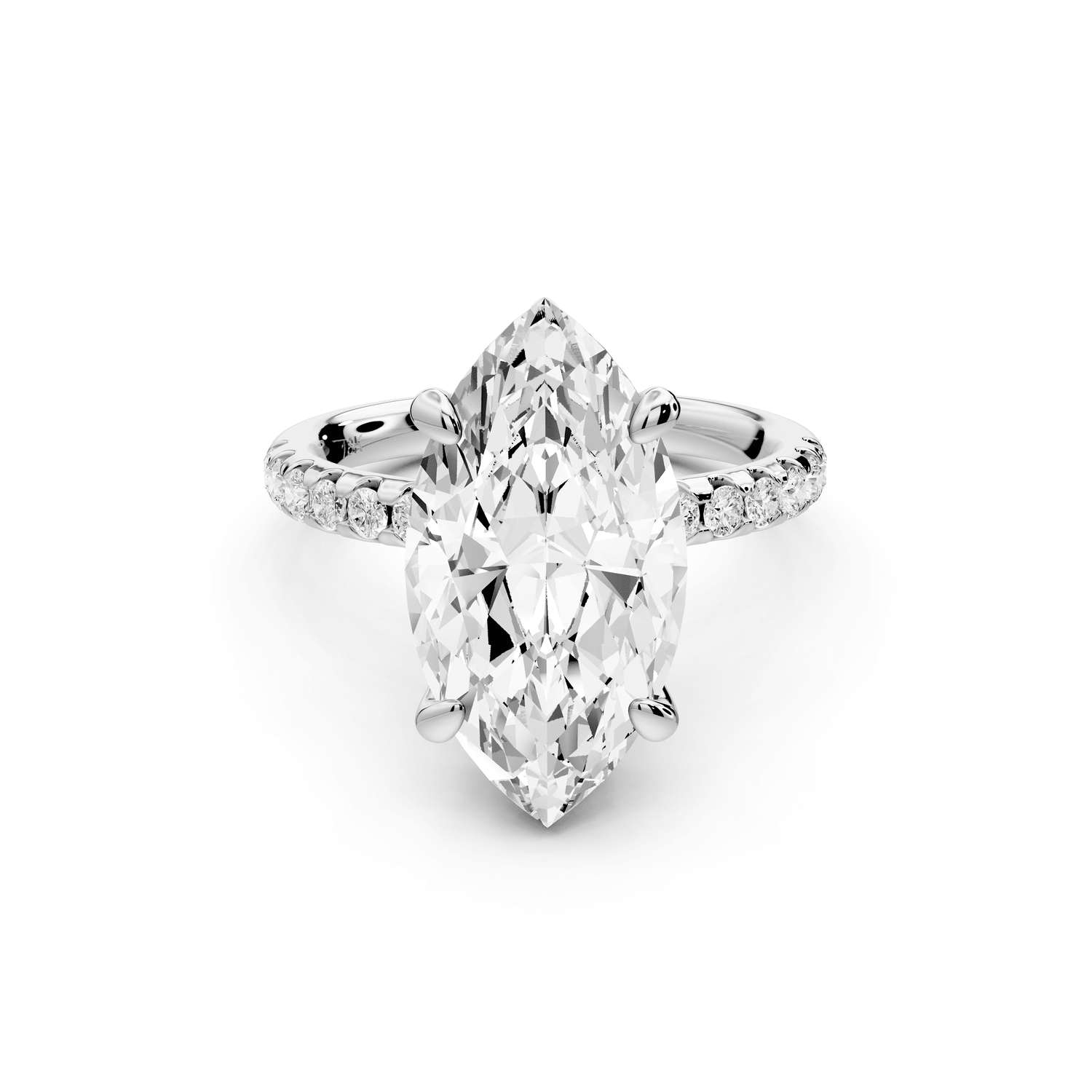 Arina - 4ct platinum marquise Diamond with a wrap around halo and pavé engagement ring - Mr. Alex Jewelry