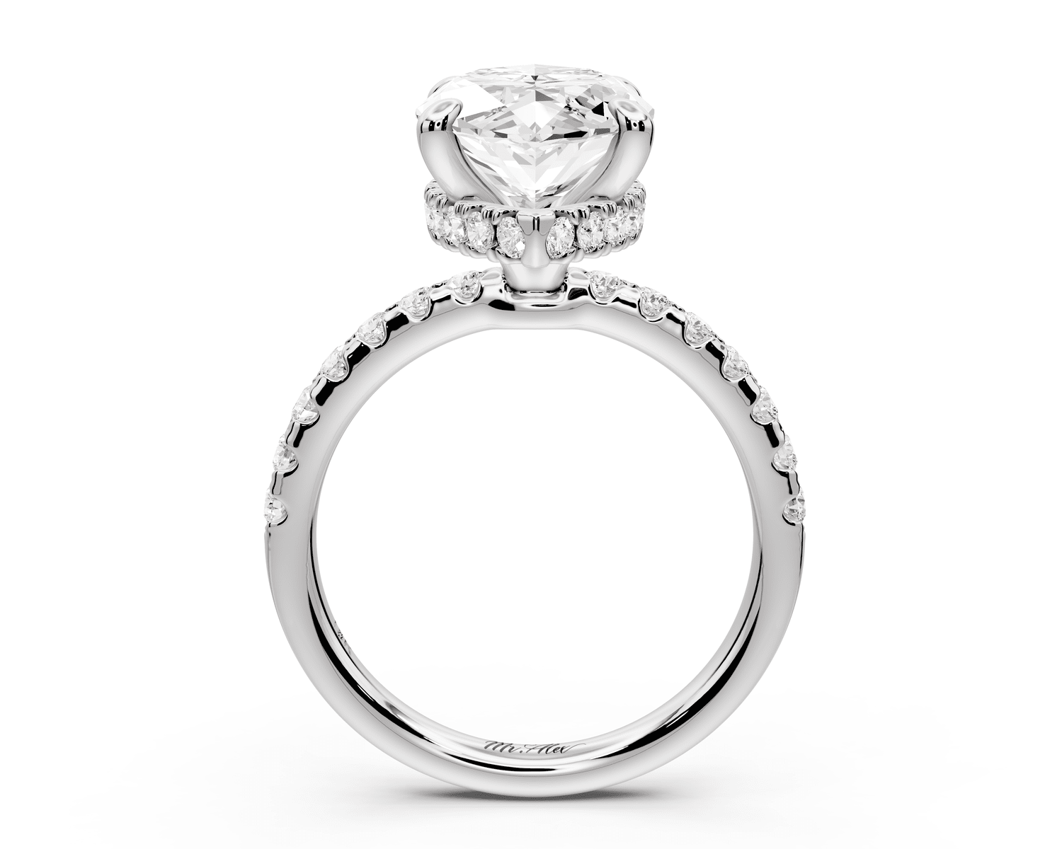 Arina - 4ct platinum marquise Diamond with a wrap around halo and pavé engagement ring - Mr. Alex Jewelry