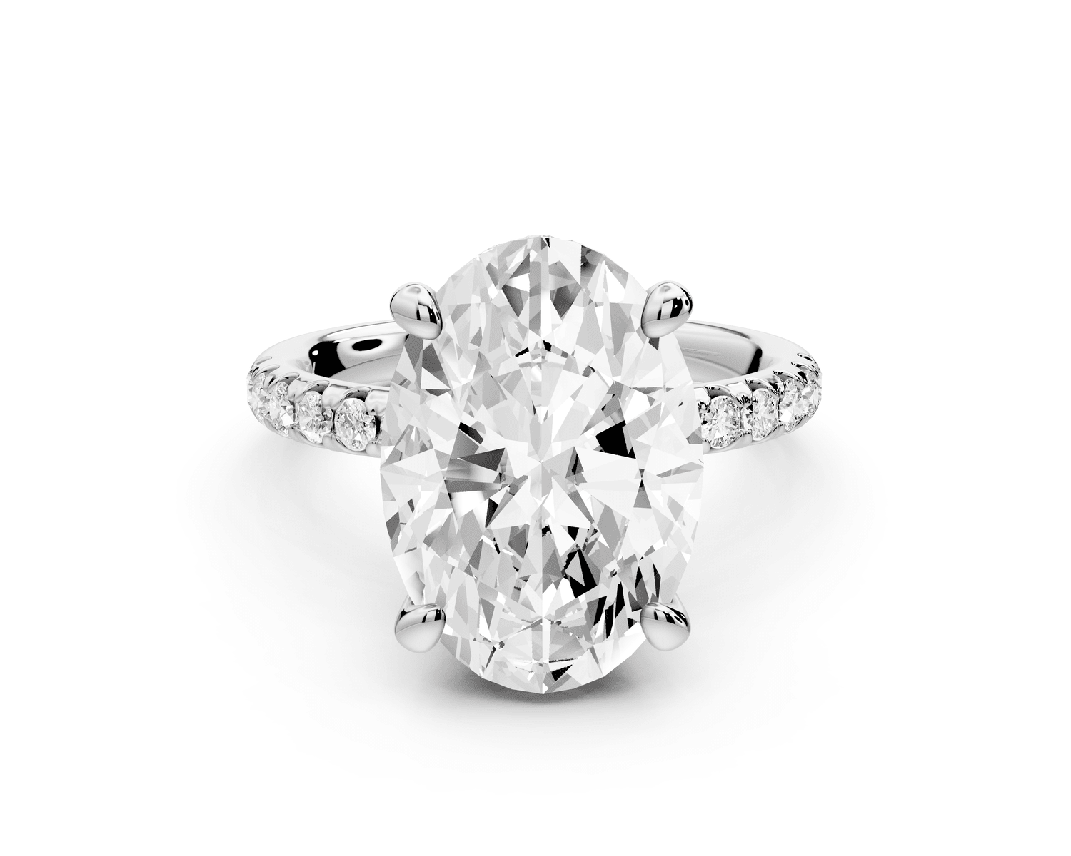 Arina - 5ct platinum oval Diamond with a wrap around halo and pavé Engagement ring - Mr. Alex Jewelry