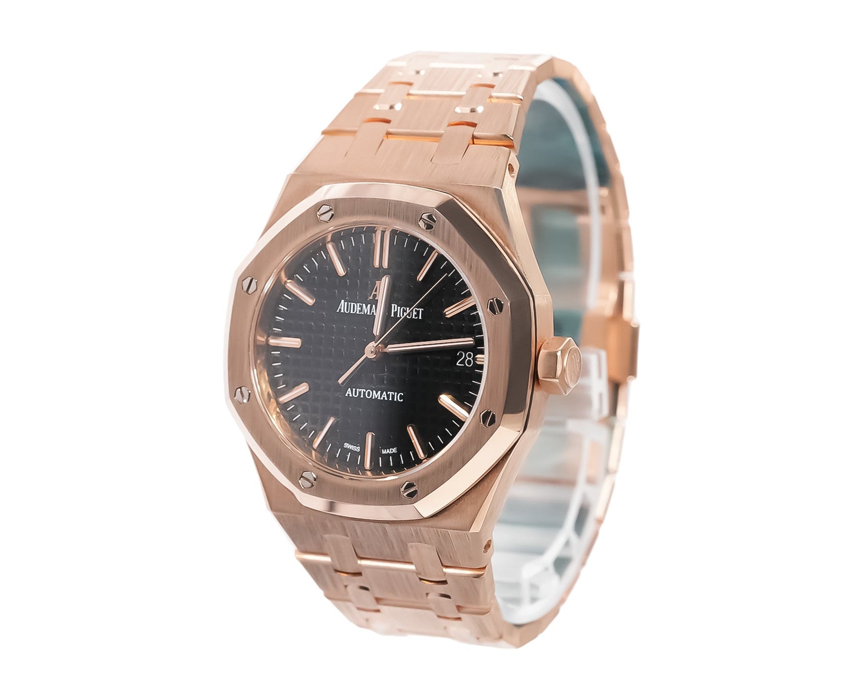 Audemars Piguet Royal Oak 37mm Rose Gold Black Dial Ref:15450OR - Mr. Alex Jewelry