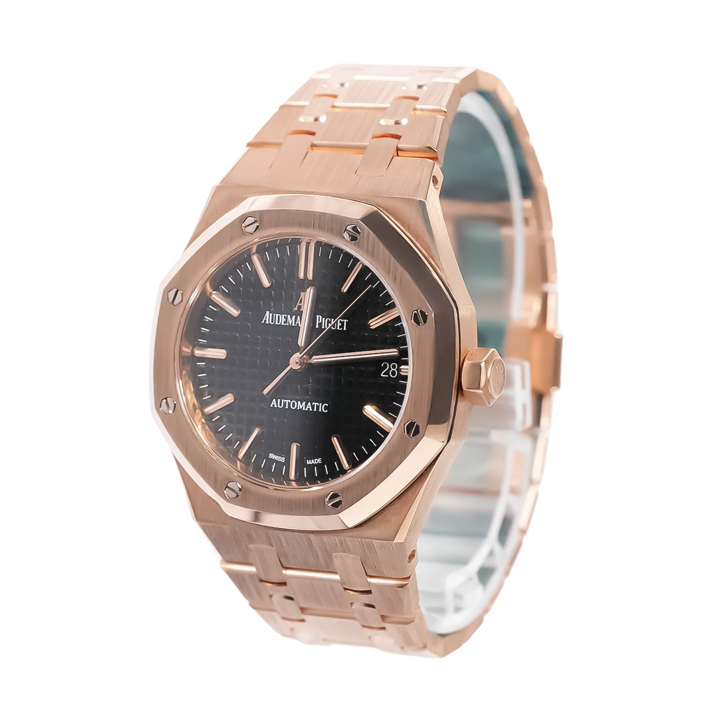 Audemars Piguet Royal Oak 37mm Rose Gold Black Dial Ref:15450OR - Mr. Alex Jewelry