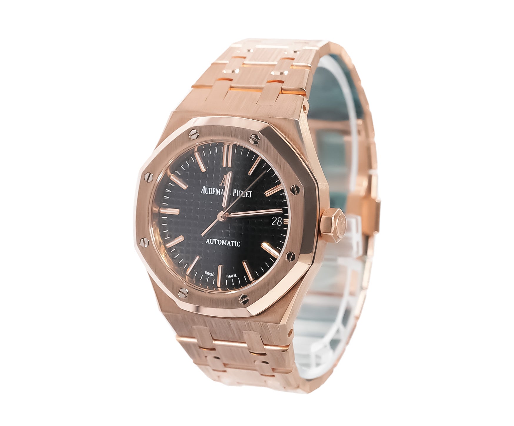 Audemars Piguet Royal Oak 37mm Rose Gold Black Dial Ref:15450OR - Mr. Alex Jewelry