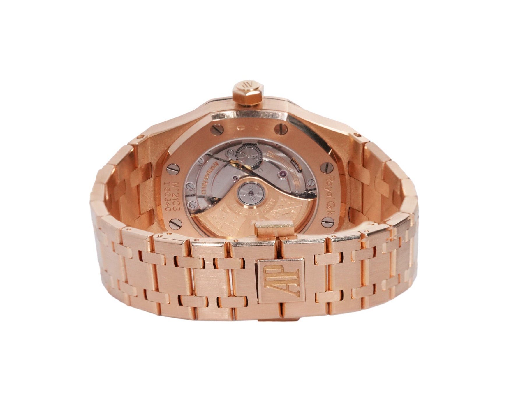 Audemars Piguet Royal Oak 37mm Rose Gold Pink Dial Diamond Bezel Ref:15451OR - Mr. Alex Jewelry