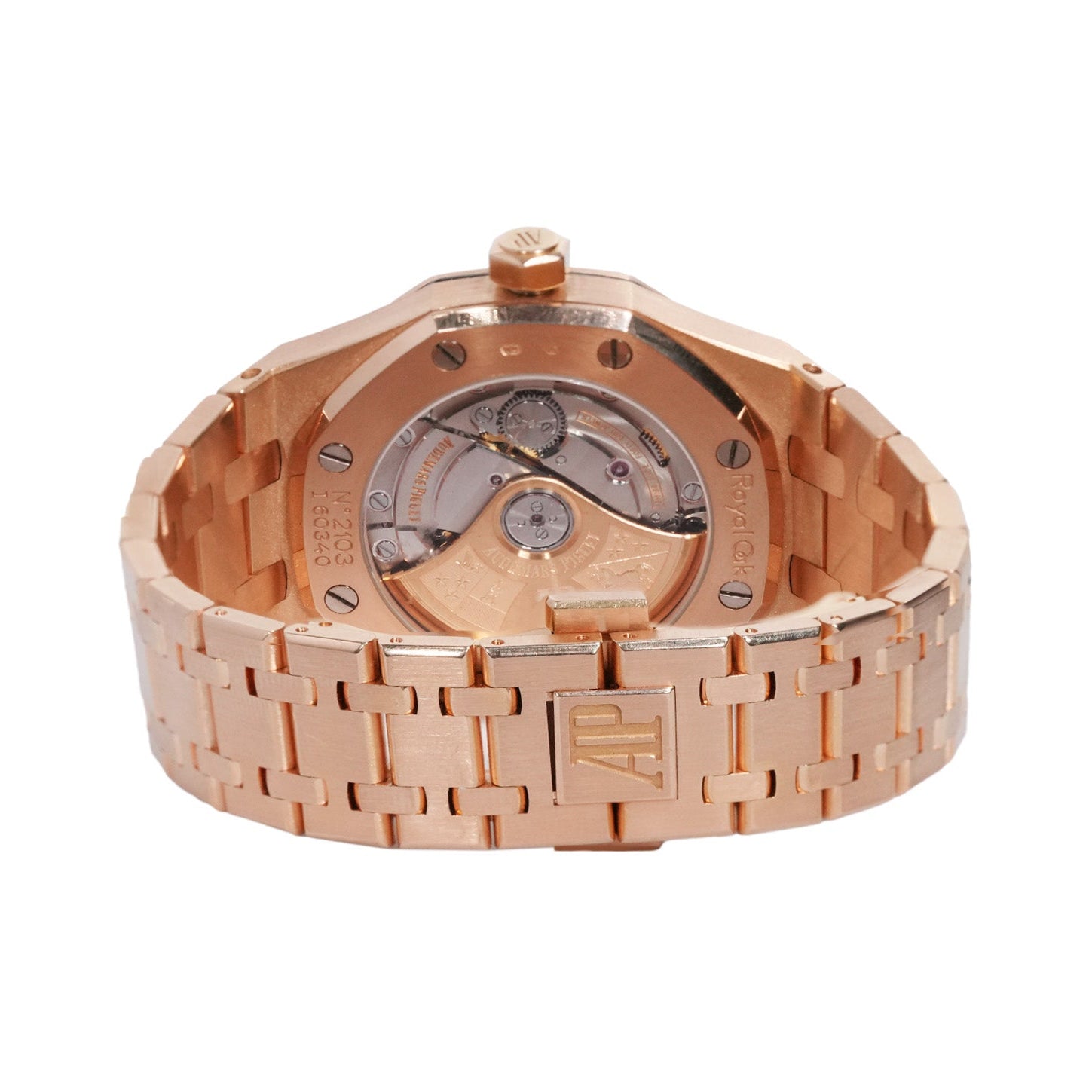 Audemars Piguet Royal Oak 37mm Rose Gold Pink Dial Diamond Bezel Ref:15451OR - Mr. Alex Jewelry
