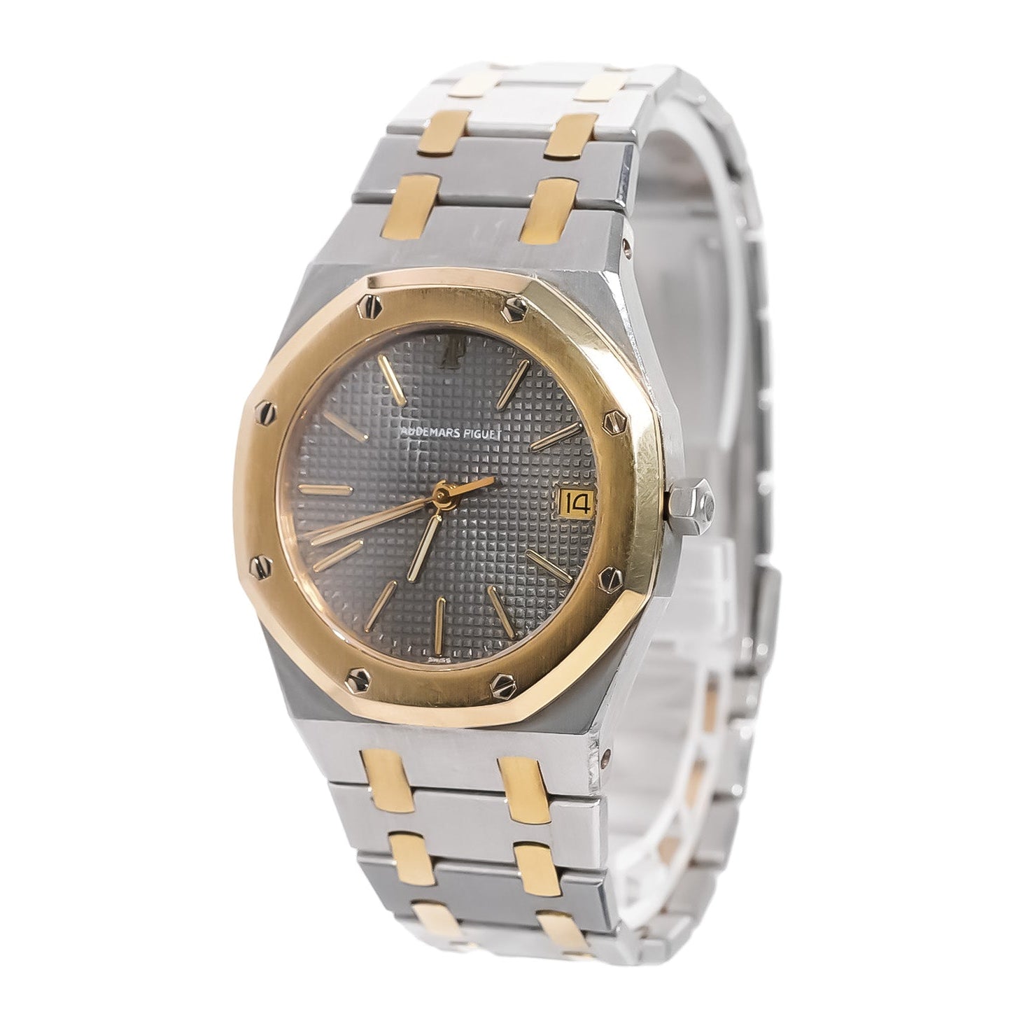 Audemars Piguet Royal Oak 37mm Two - Tone Yellow Gold & Steel Black Dial Ref:14790SA - Mr. Alex Jewelry