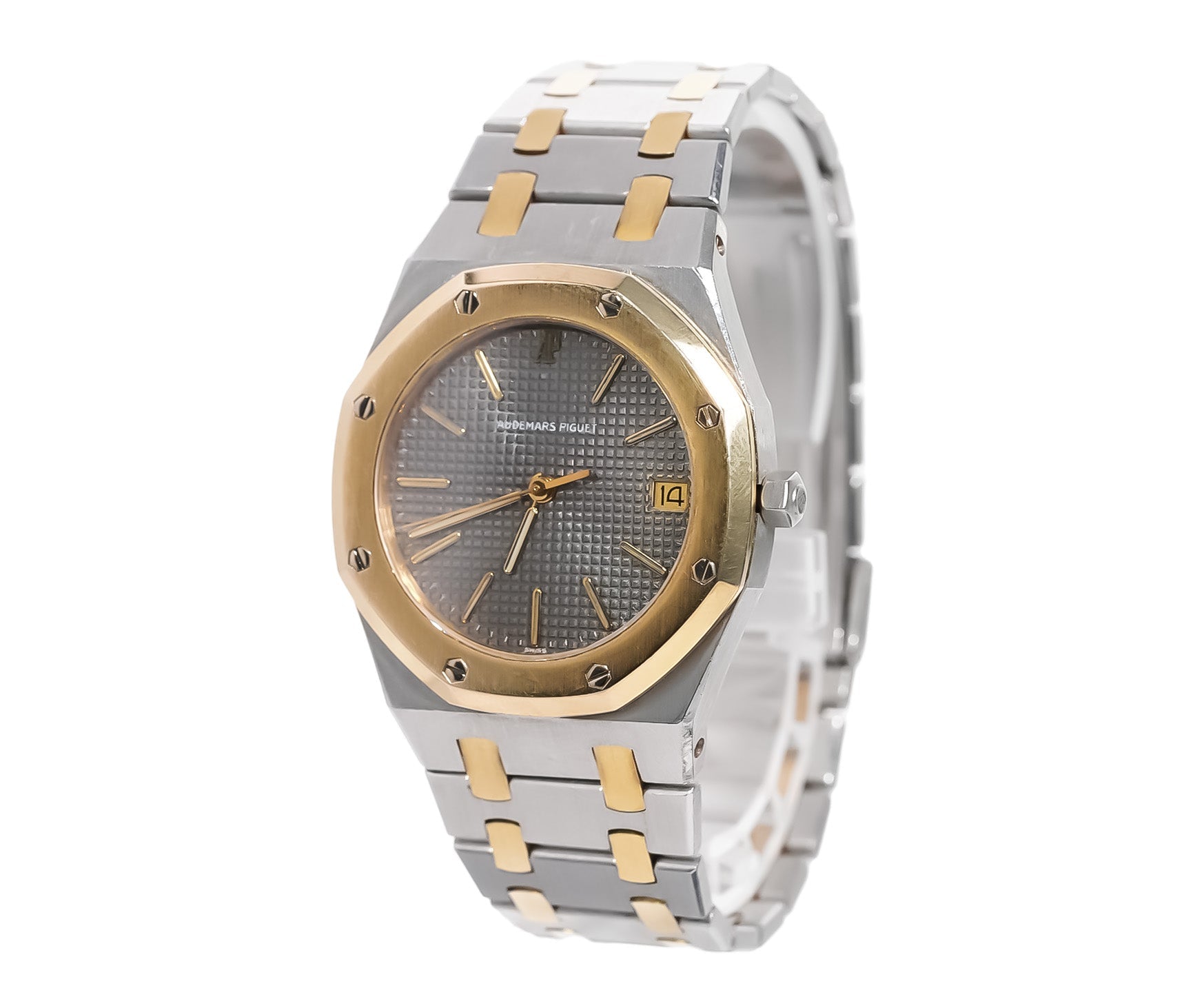 Audemars Piguet Royal Oak 37mm Two - Tone Yellow Gold & Steel Black Dial Ref:14790SA - Mr. Alex Jewelry