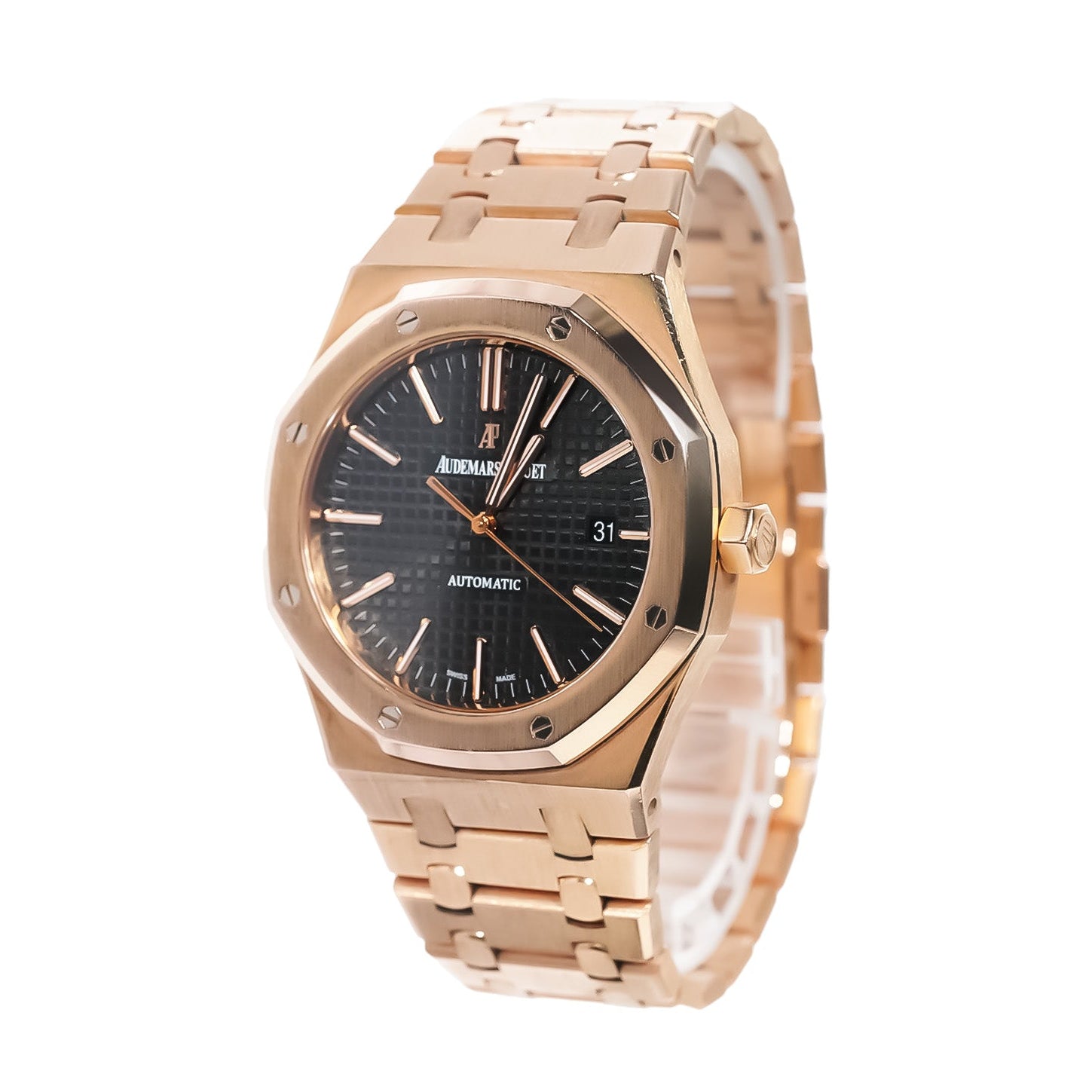 Audemars Piguet Royal Oak 41mm Rose Gold Black Dial Ref:15400OR - Mr. Alex Jewelry