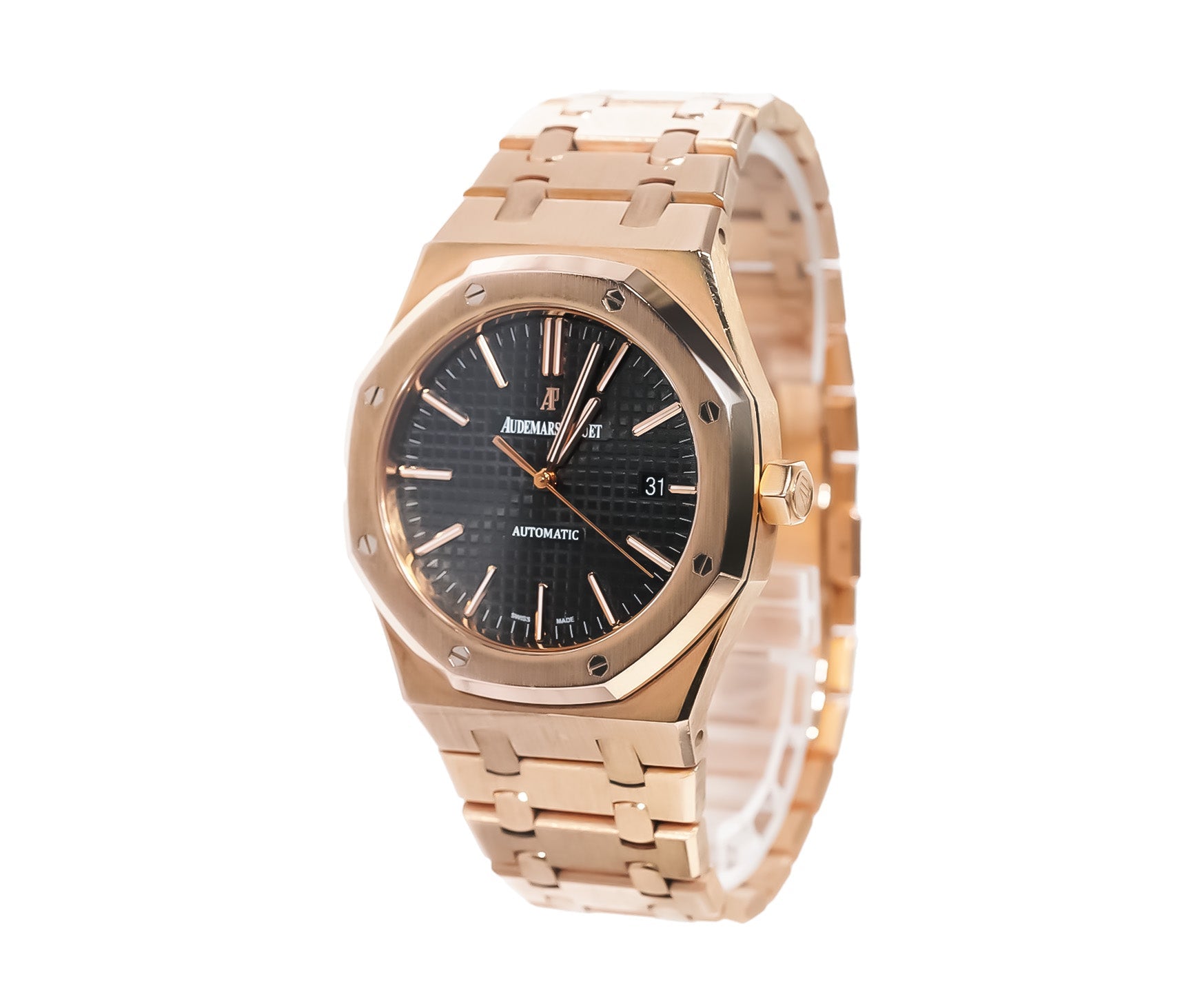 Audemars Piguet Royal Oak 41mm Rose Gold Black Dial Ref:15400OR - Mr. Alex Jewelry