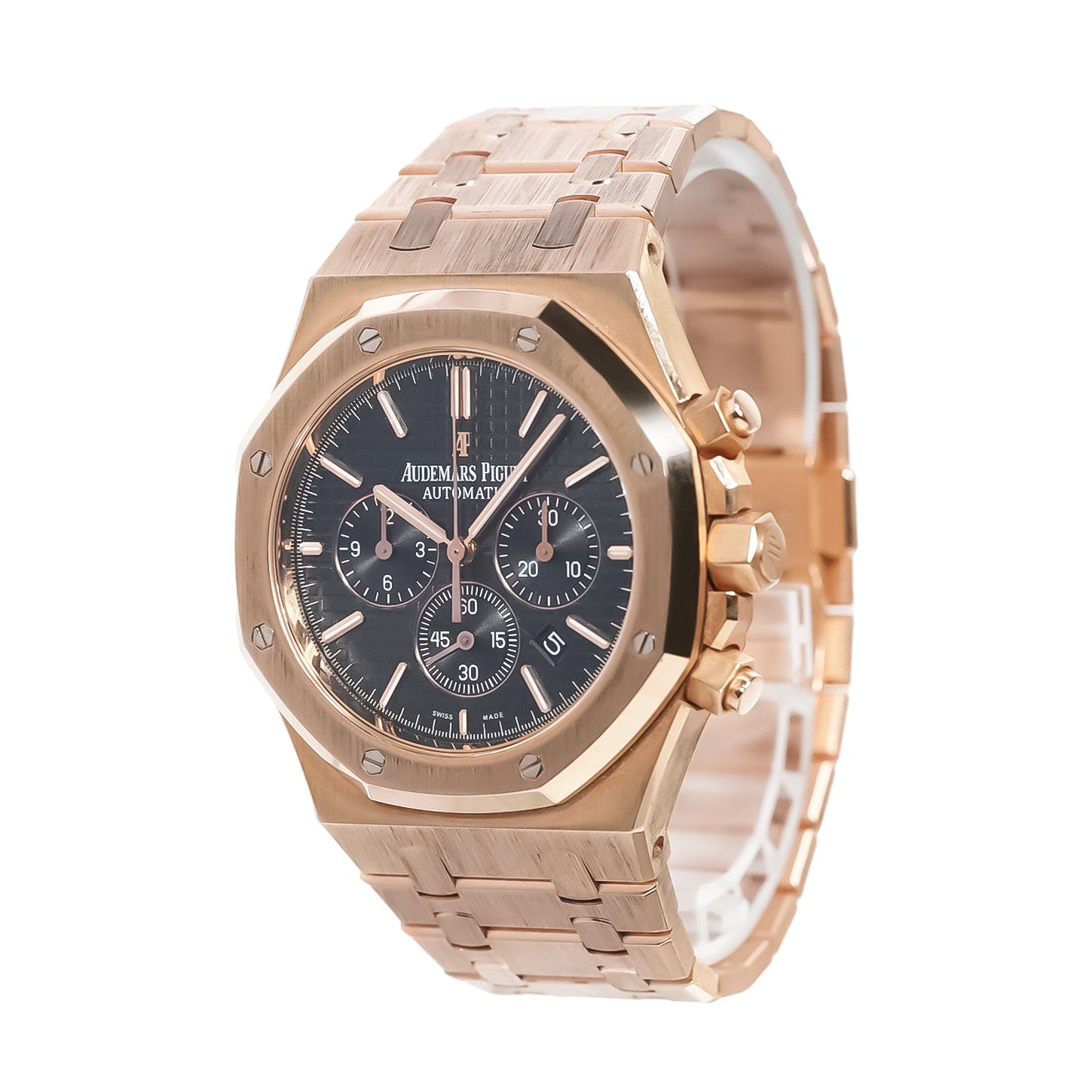 Audemars Piguet Royal Oak Chronograph 41mm Rose Gold Black Dial Ref:26320OR - Mr. Alex Jewelry
