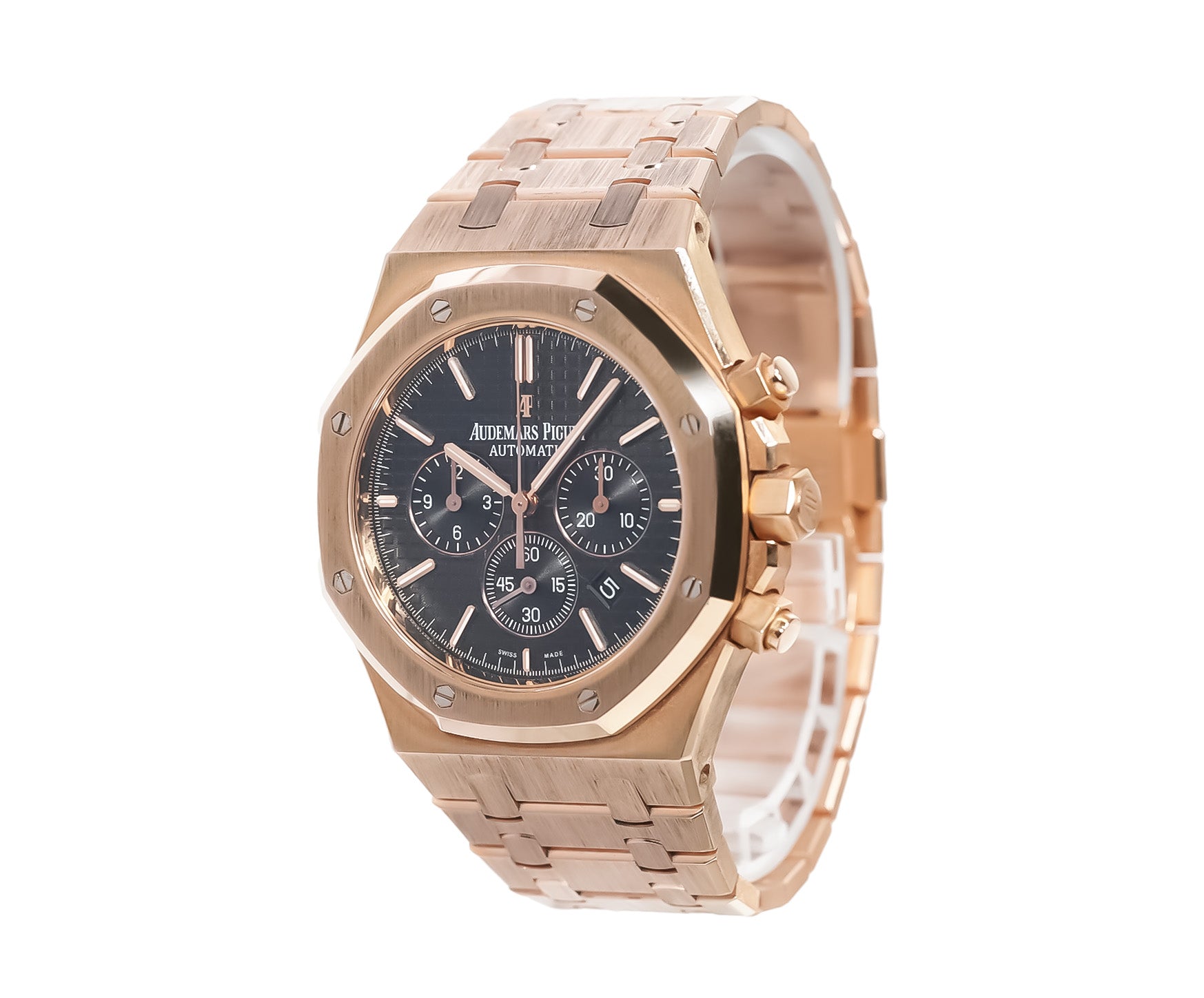 Audemars Piguet Royal Oak Chronograph 41mm Rose Gold Black Dial Ref:26320OR - Mr. Alex Jewelry