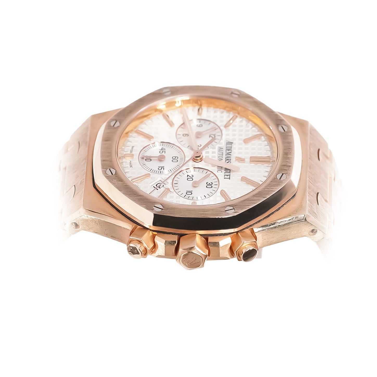 Audemars Piguet Royal Oak Chronograph 41mm Rose Gold White Dial Ref:26320OR - Mr. Alex Jewelry