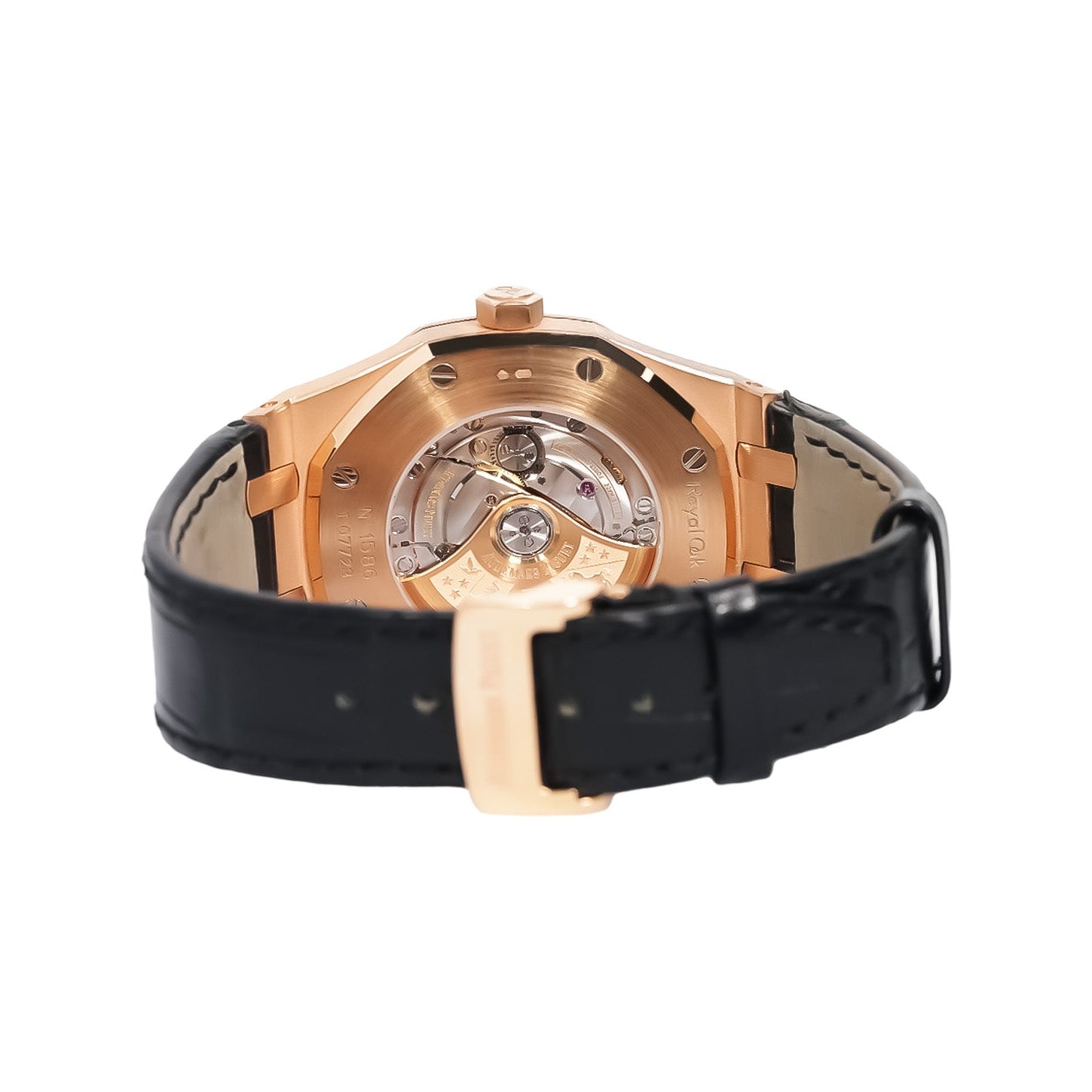 Audemars Piguet Royal Oak Selfwinding 41mm Rose Gold Black Dial Leather Strap Ref:15400OR - Mr. Alex Jewelry