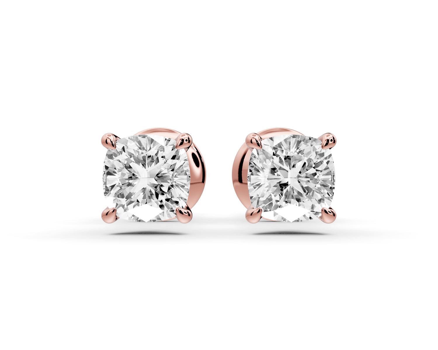Aura - 1ct 14k rose gold Cushion - Cut Diamond Stud Earrings - Mr. Alex Jewelry