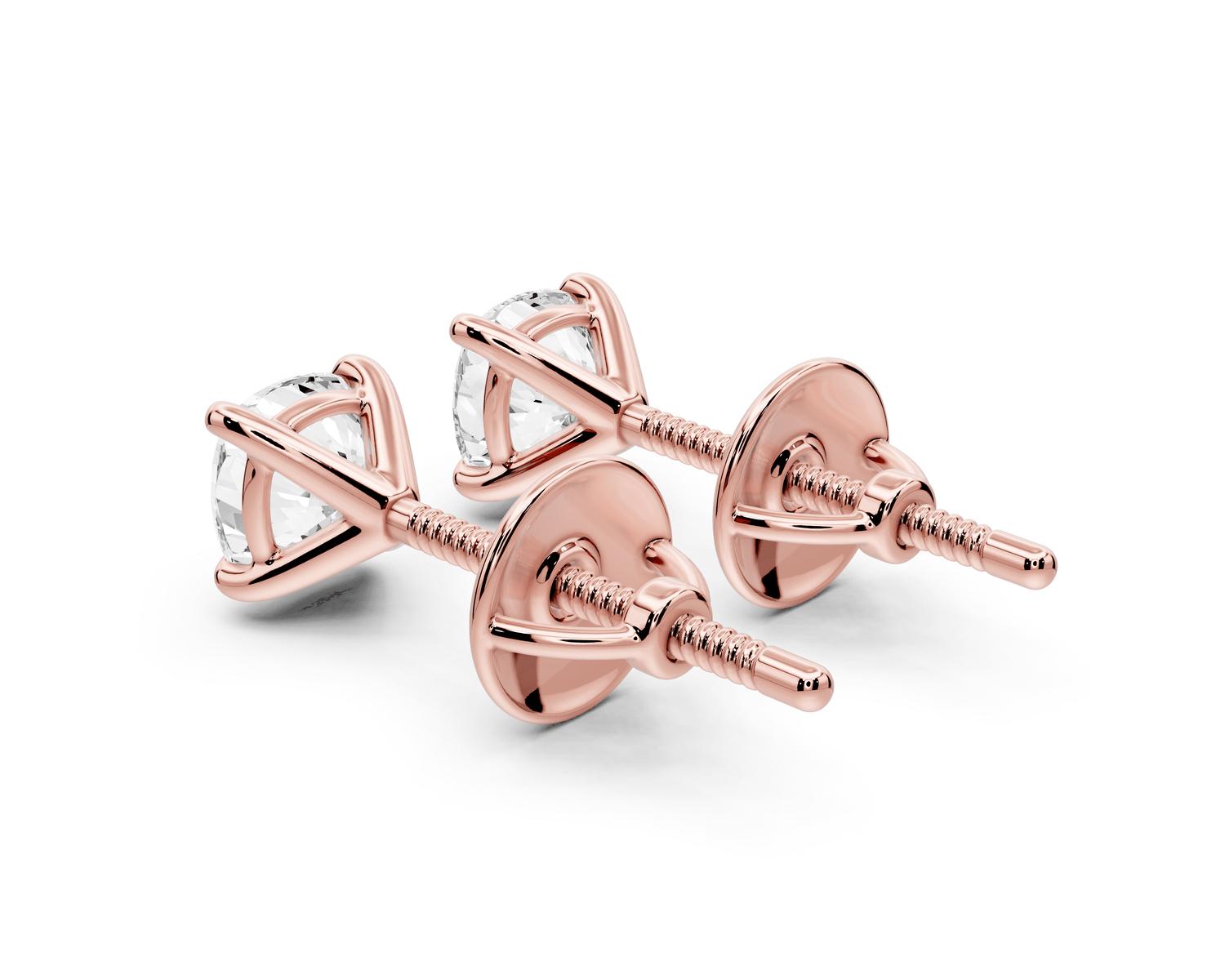 Aura - 1ct 14k rose gold Cushion - Cut Diamond Stud Earrings - Mr. Alex Jewelry