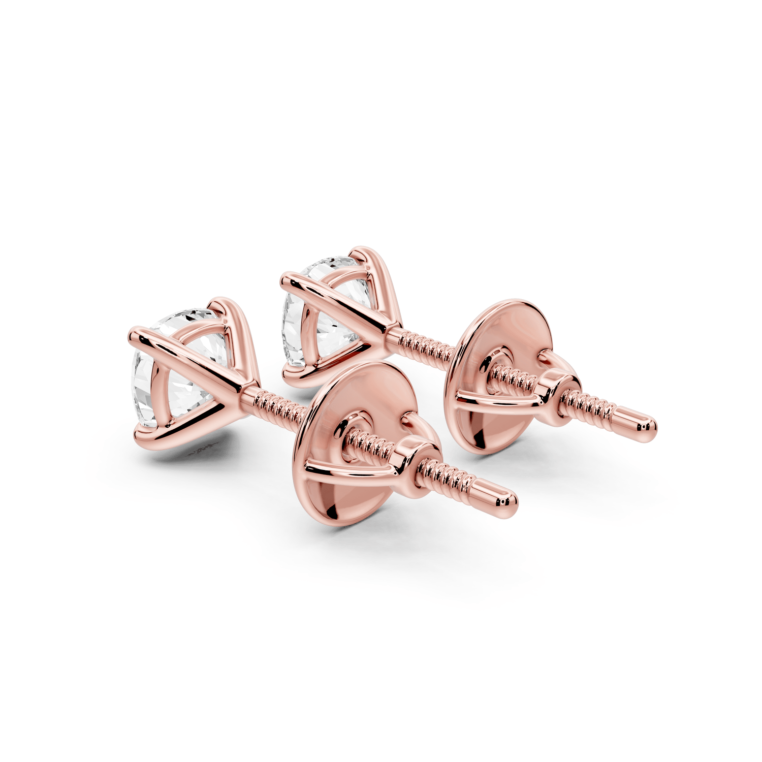 Aura - 1ct 14k rose gold Cushion - Cut Diamond Stud Earrings - Mr. Alex Jewelry
