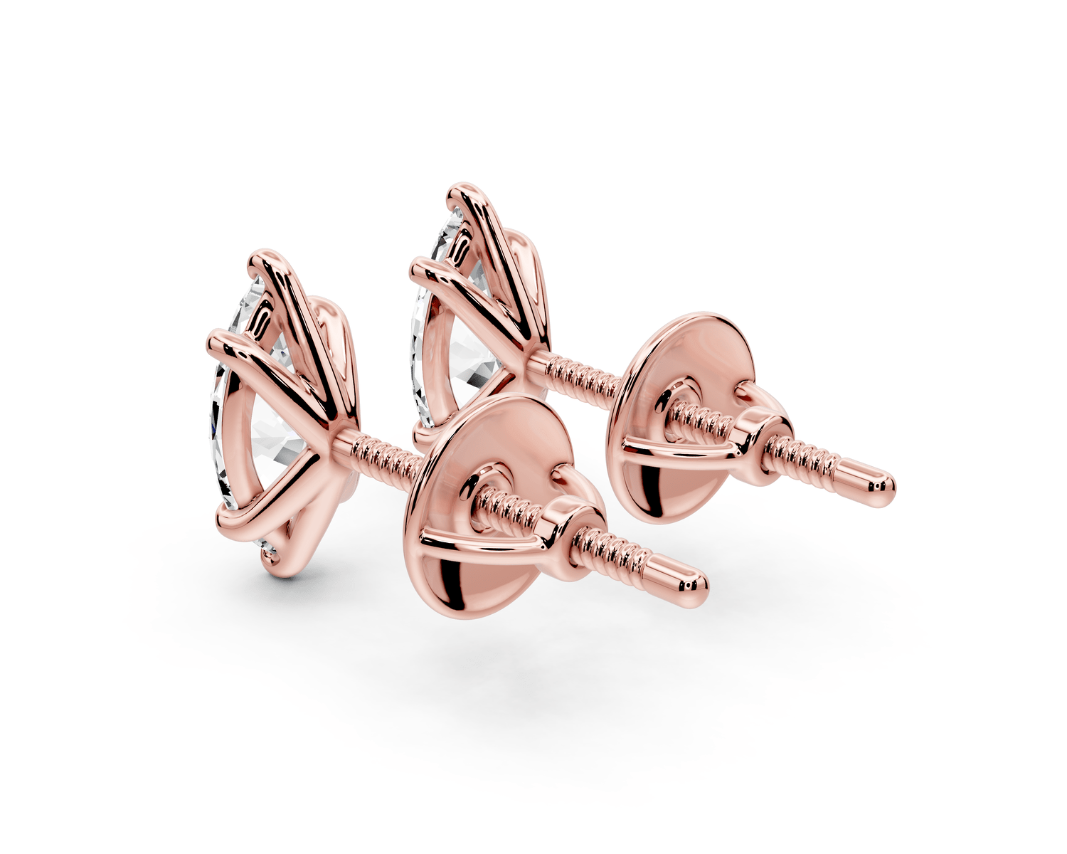 Aura - 1ct 14k rose gold Marquise - Cut Diamond Stud Earrings - Mr. Alex Jewelry