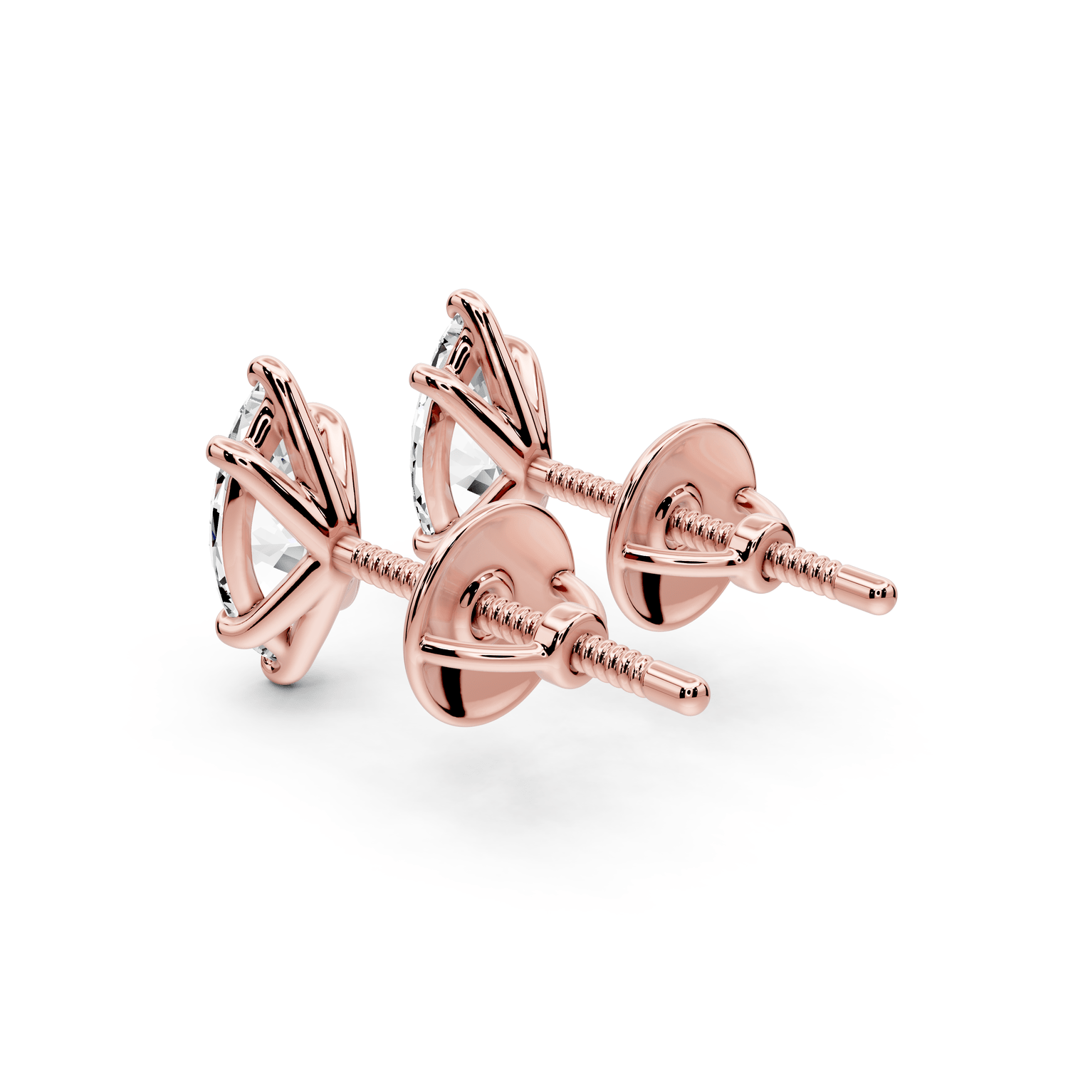 Aura - 1ct 14k rose gold Marquise - Cut Diamond Stud Earrings - Mr. Alex Jewelry