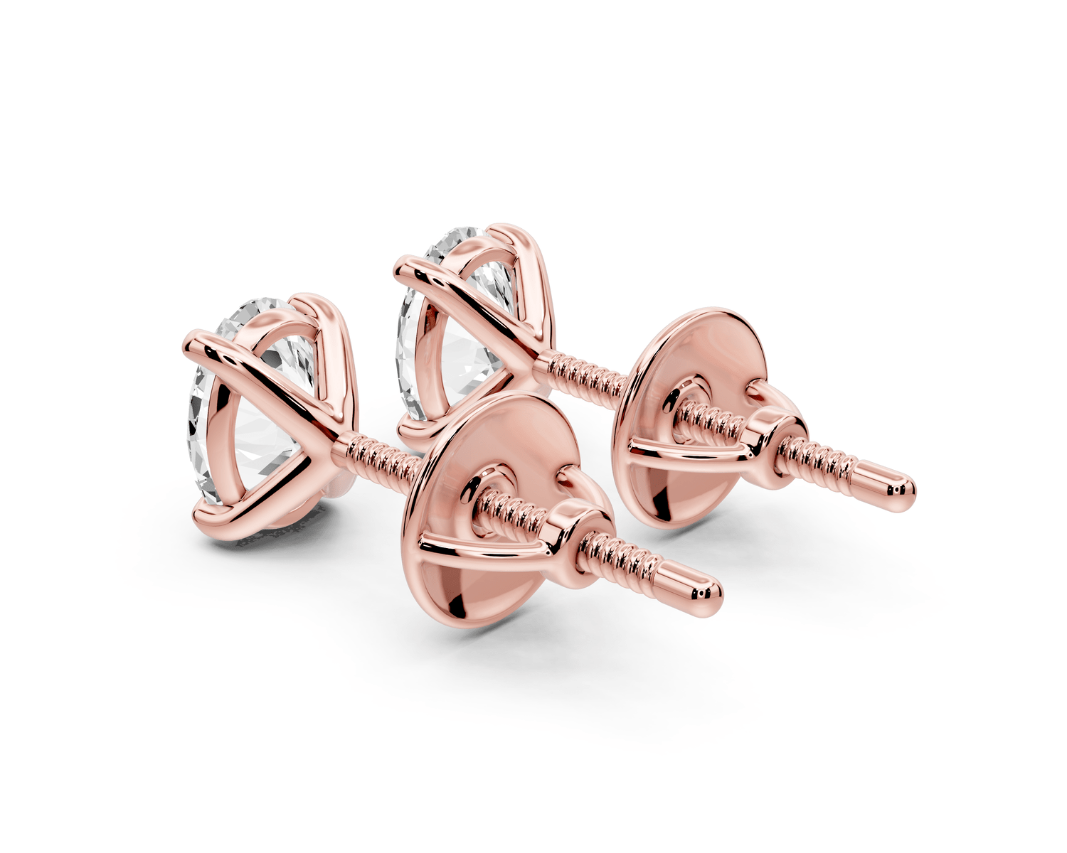Aura - 1ct 14k rose gold Oval - Cut Diamond Stud Earrings - Mr. Alex Jewelry