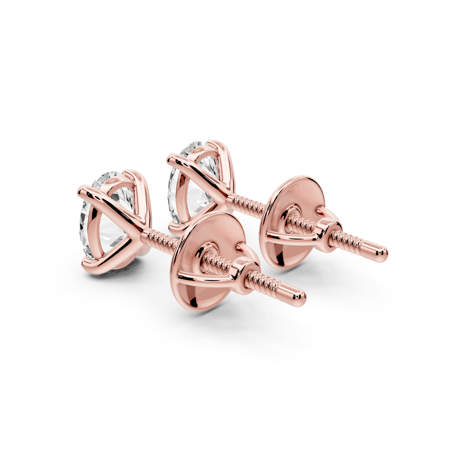 Aura - 1ct 14k rose gold Oval - Cut Diamond Stud Earrings - Mr. Alex Jewelry