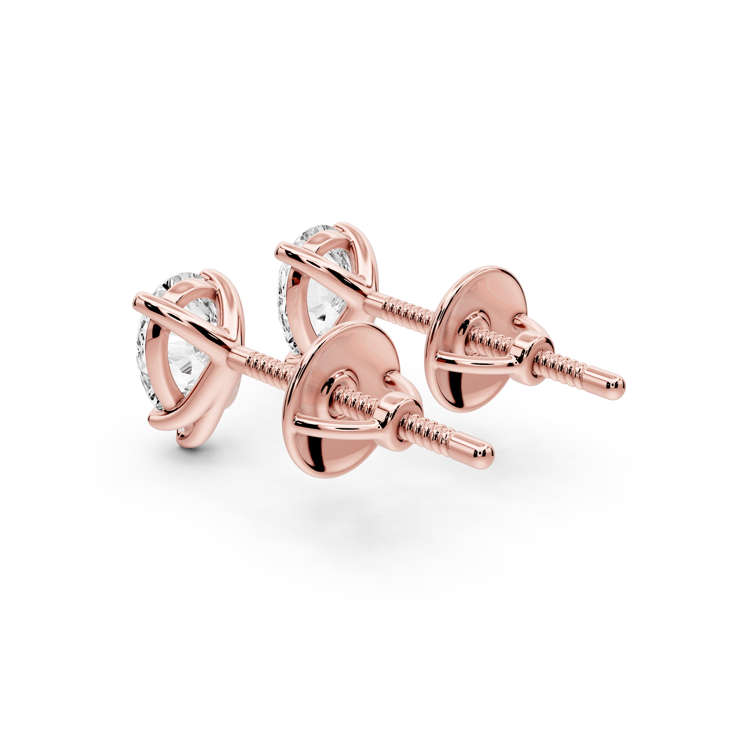 Aura - 1ct 14k rose gold Pear - Cut Diamond Stud Earrings - Mr. Alex Jewelry