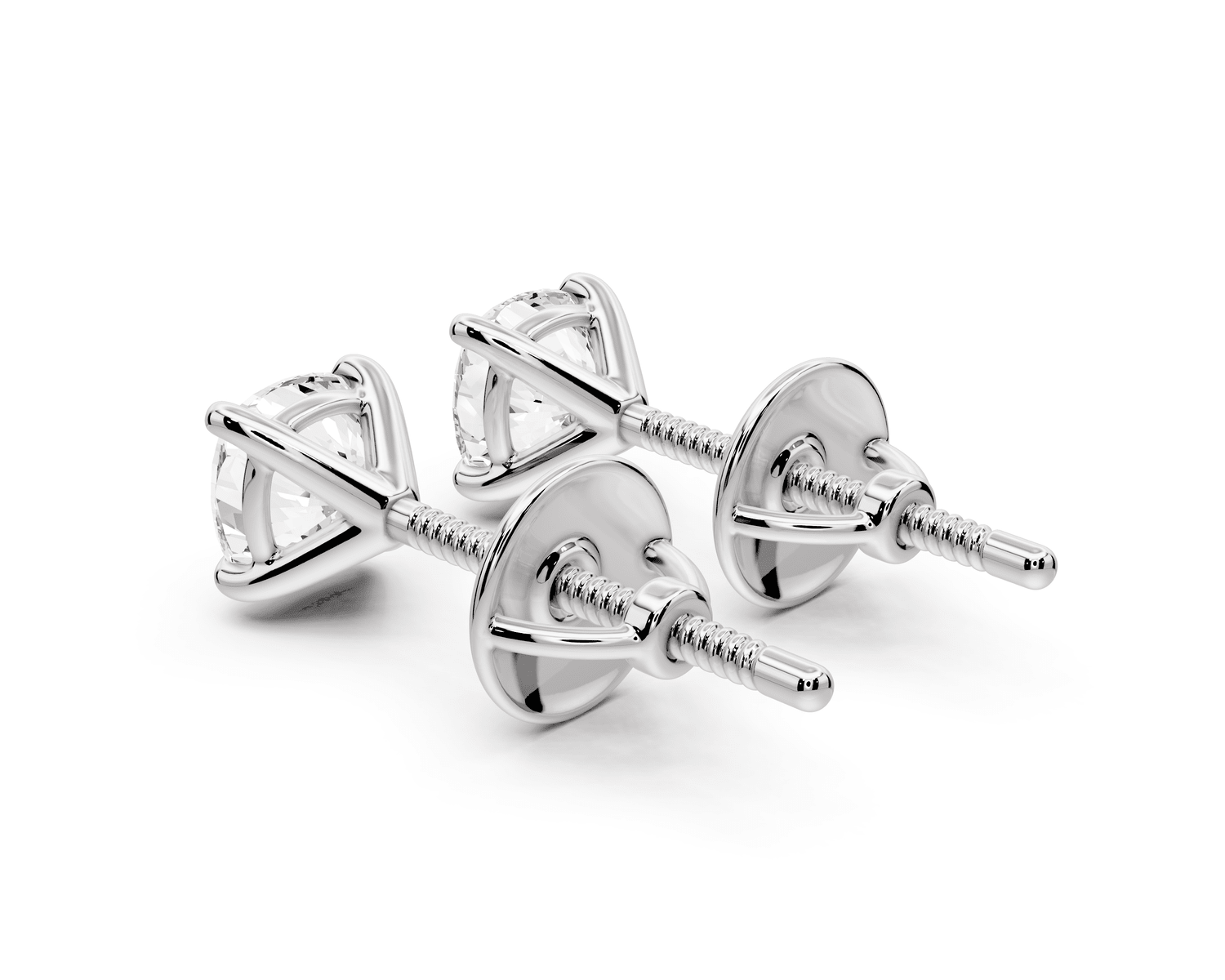 Aura - 1ct 14k white gold Cushion - Cut Diamond Stud Earrings - Mr. Alex Jewelry