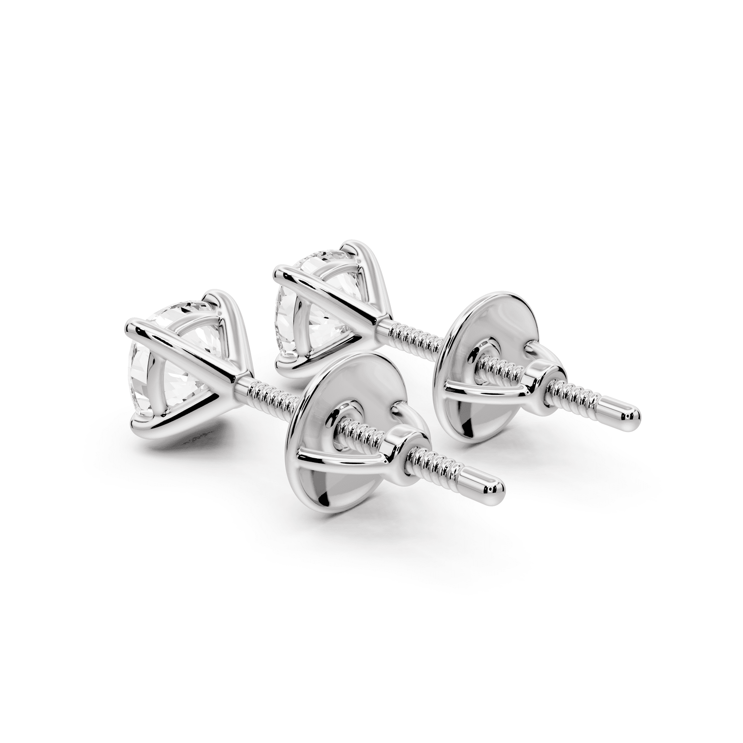 Aura - 1ct 14k white gold Cushion - Cut Diamond Stud Earrings - Mr. Alex Jewelry