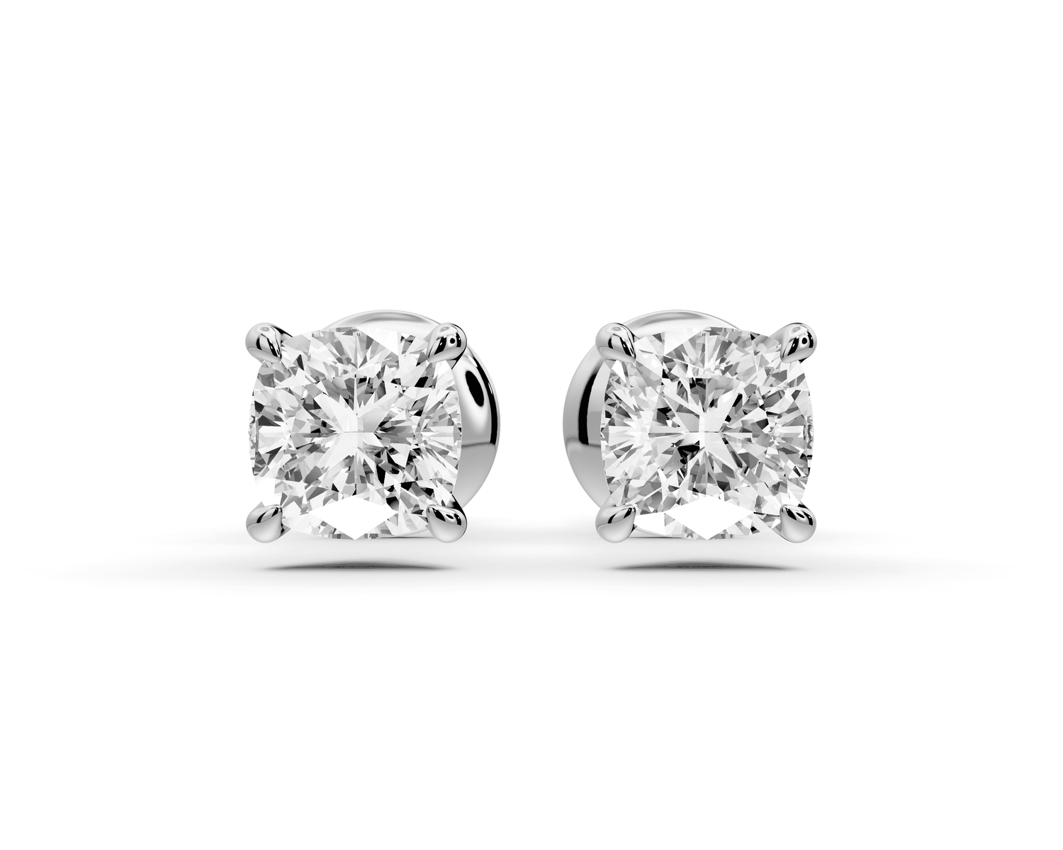 Aura - 1ct 14k white gold Cushion - Cut Diamond Stud Earrings - Mr. Alex Jewelry